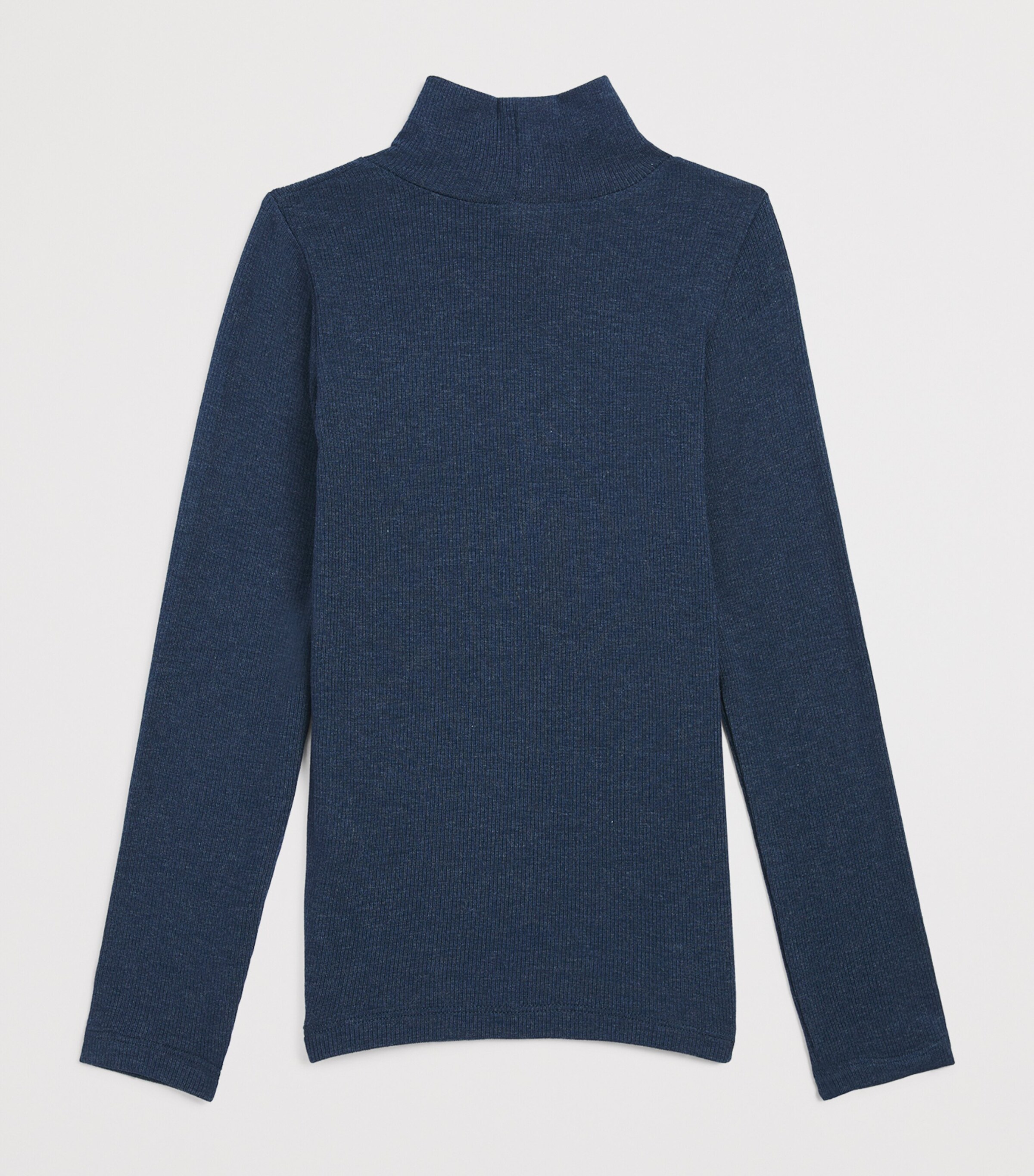 Monnalisa Ribbed Rollneck Top (2-12 Years) Blue Melange Image 2