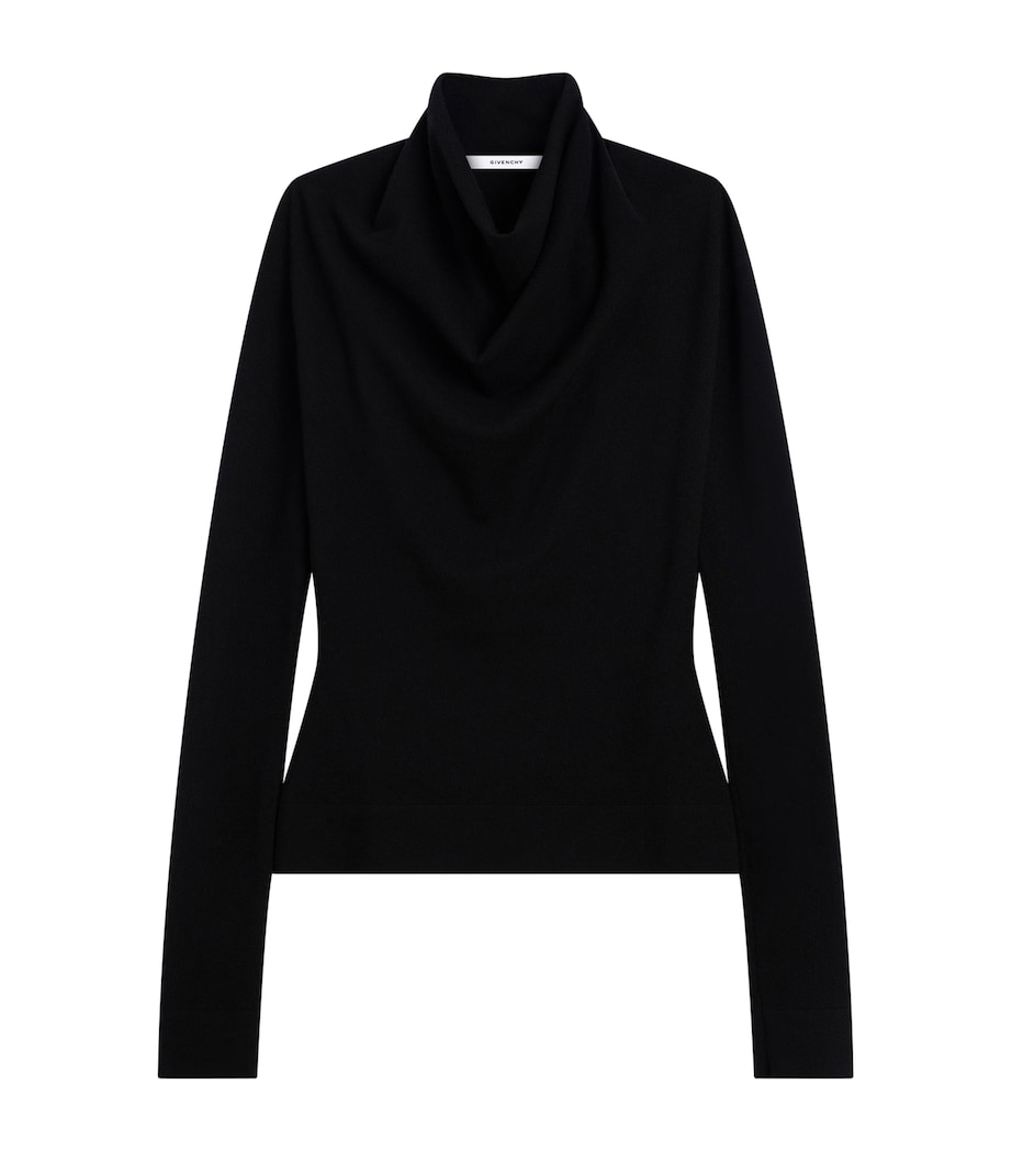 Givenchy Womens Wool Draped Sweater Image 1