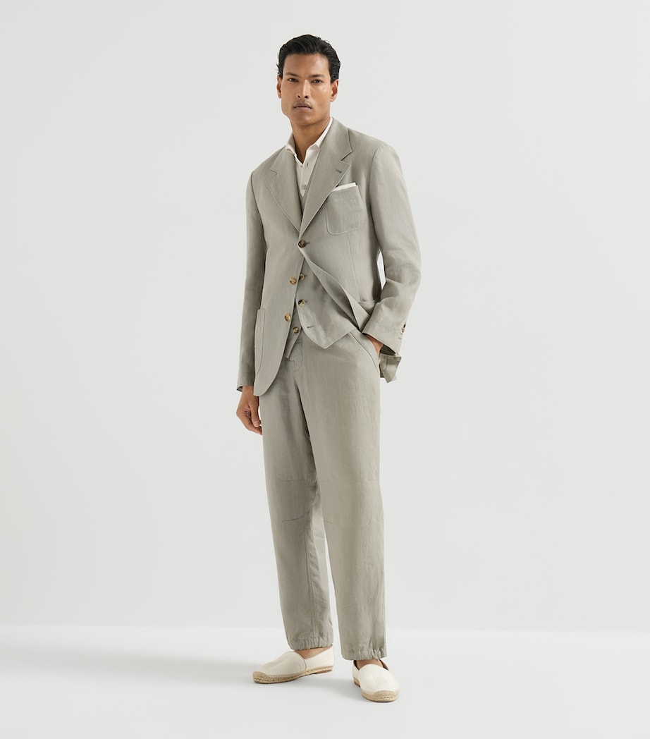 Brunello Cucinelli Mens Linen 3-Piece Suit Image 2