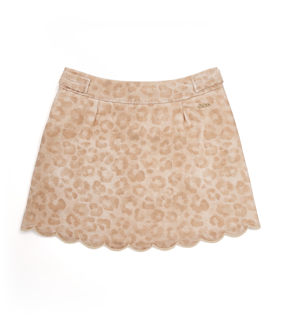 Cotton Cheetah Print Skirt (14 Years) STONE Image 1