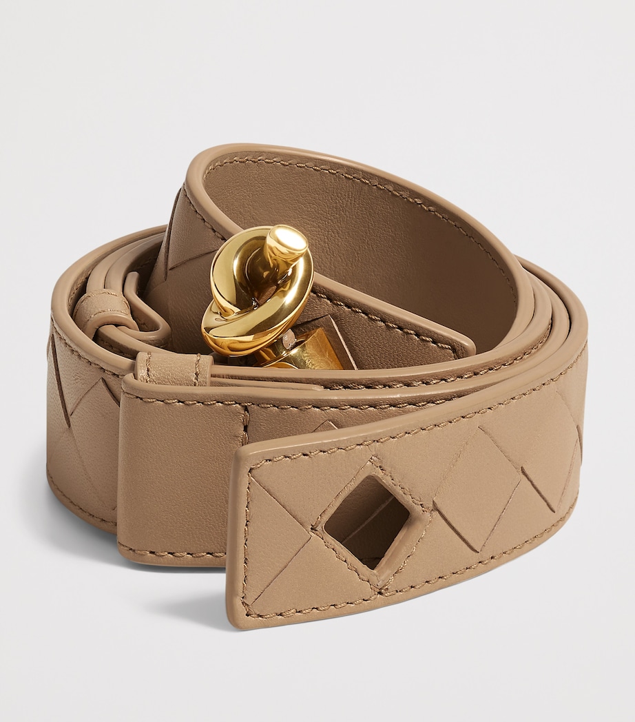 Bottega Veneta Leather Intrecciato Andiamo Belt Image 2