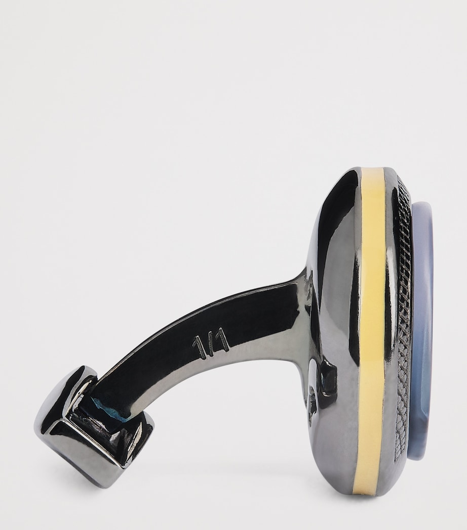 Sterling Silver Dendritic Agate Cufflinks ROSE GOLD Image 4