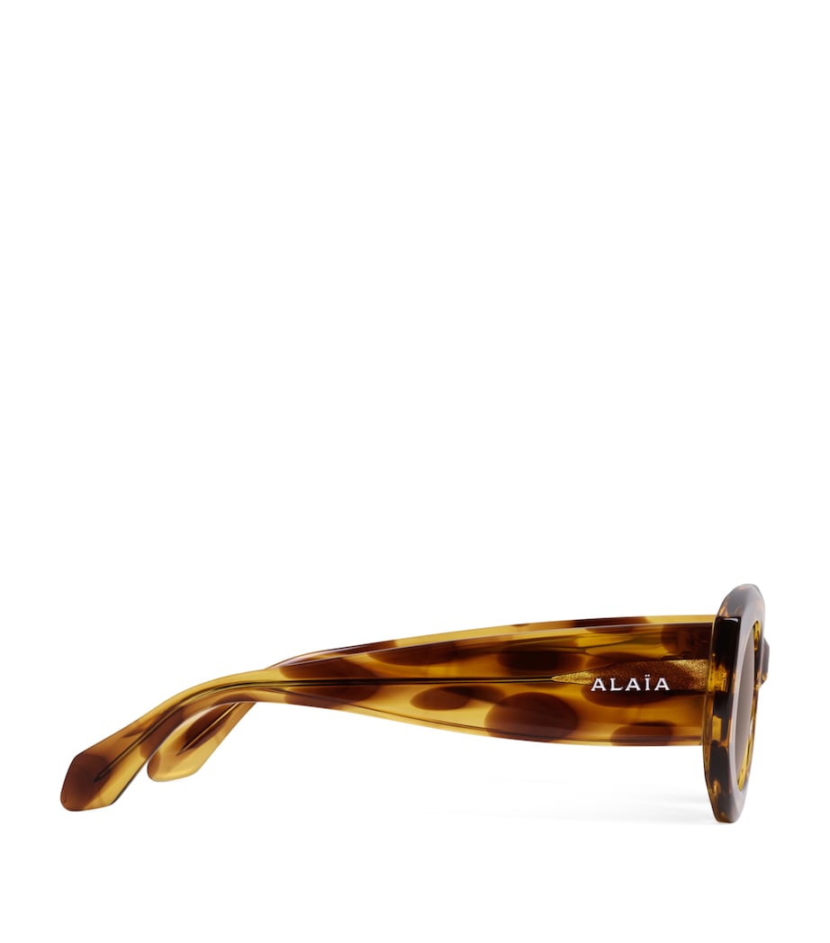 Alaïa Acetate Speckled Oval Sunglasses Jaune/marron Image 2