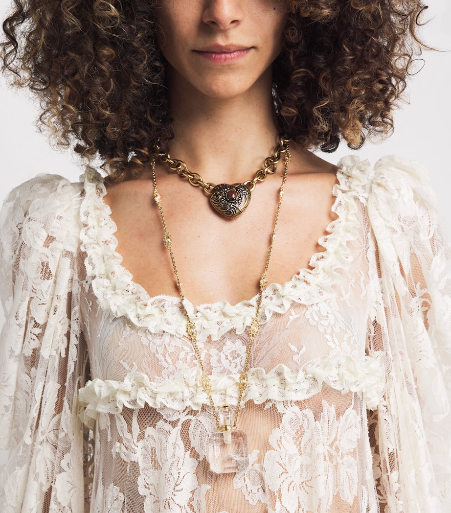 Lace Long-Sleeve Maxi Dress PRISTINE WHITE Image 6