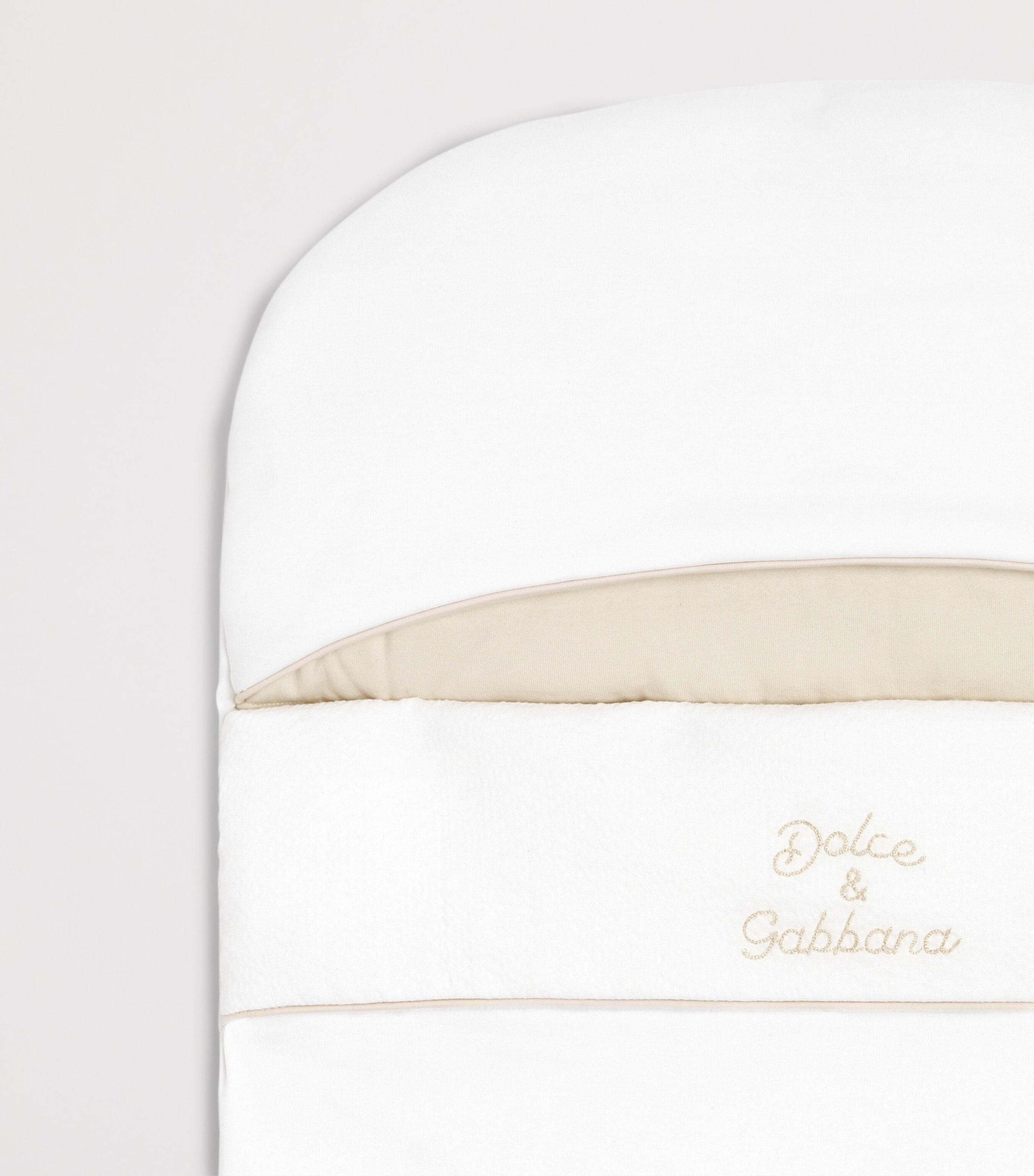 Dolce&Gabbana Kids Cotton-Linen Embroidered Nest White Image 5