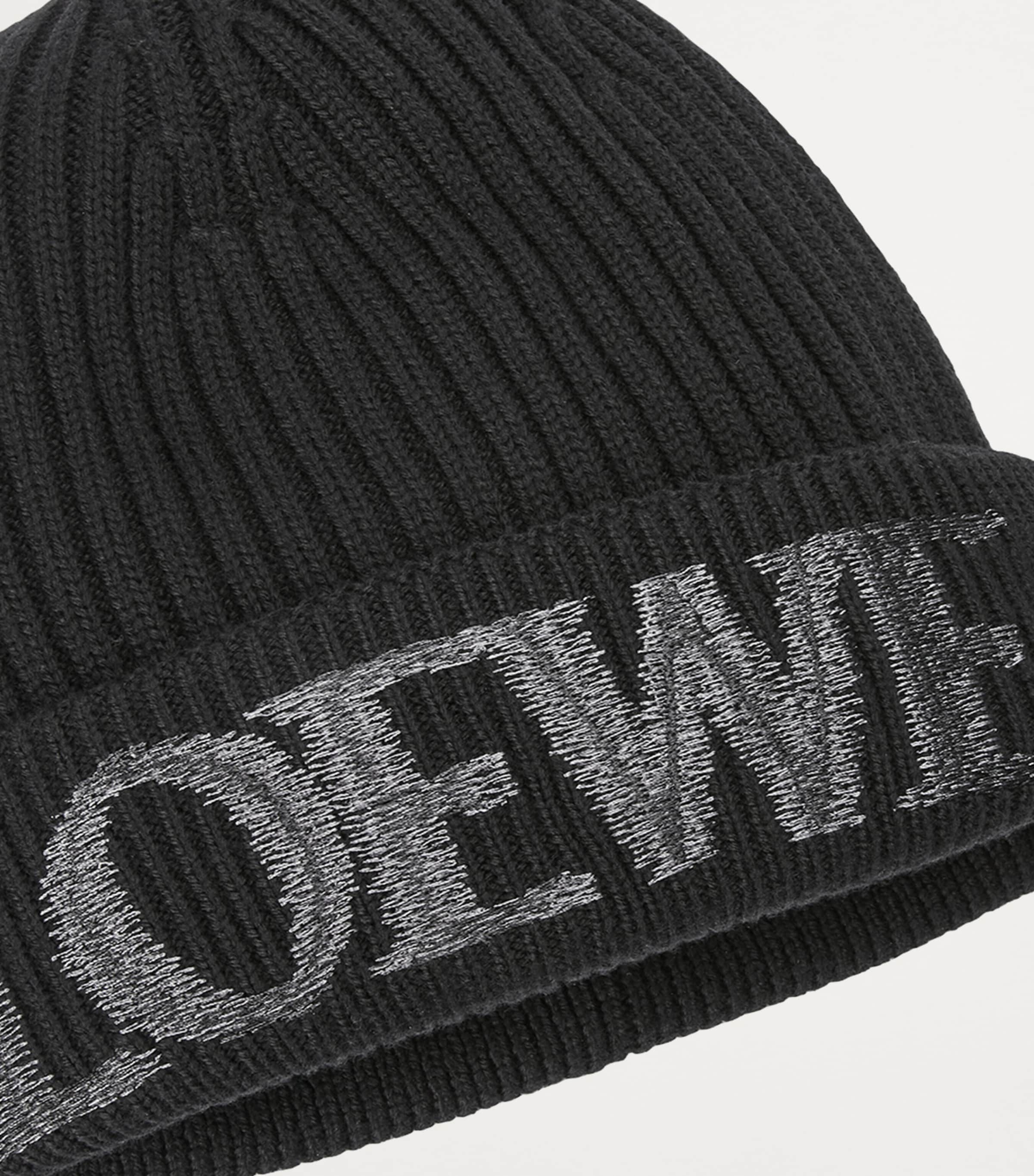 Wool Embroidered-Logo Beanie BLACK Image 4