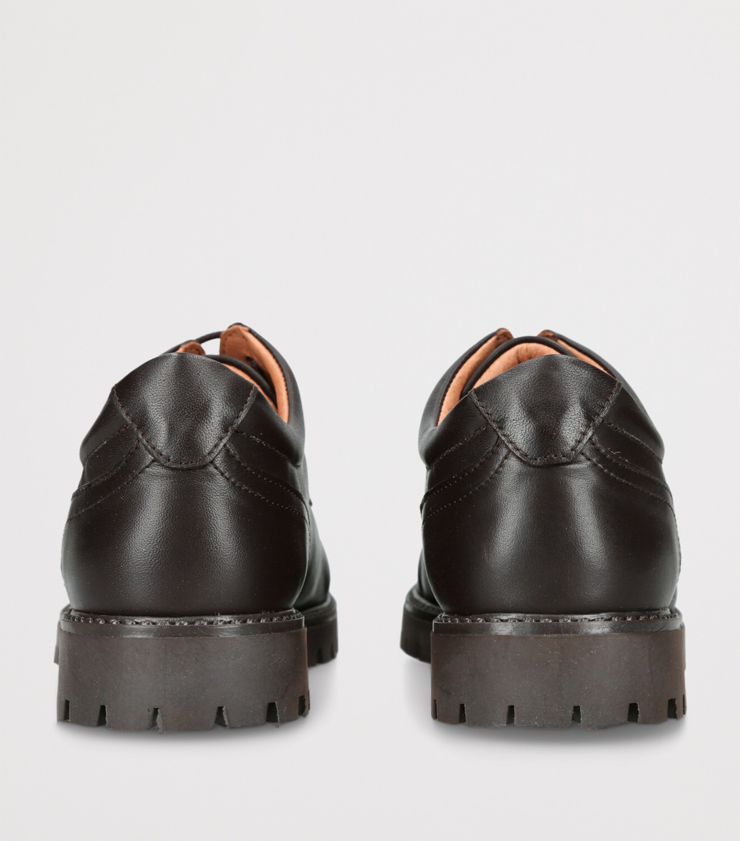 papouelli Leather Lace-Up Harry School Shoes Dark Brown Image 2