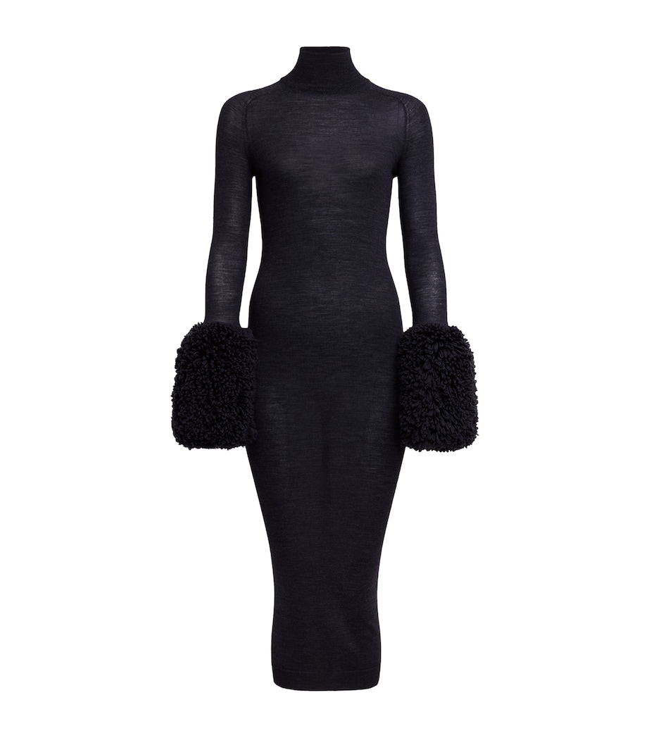 Virgin Wool Midi Dress EBENE Image 1