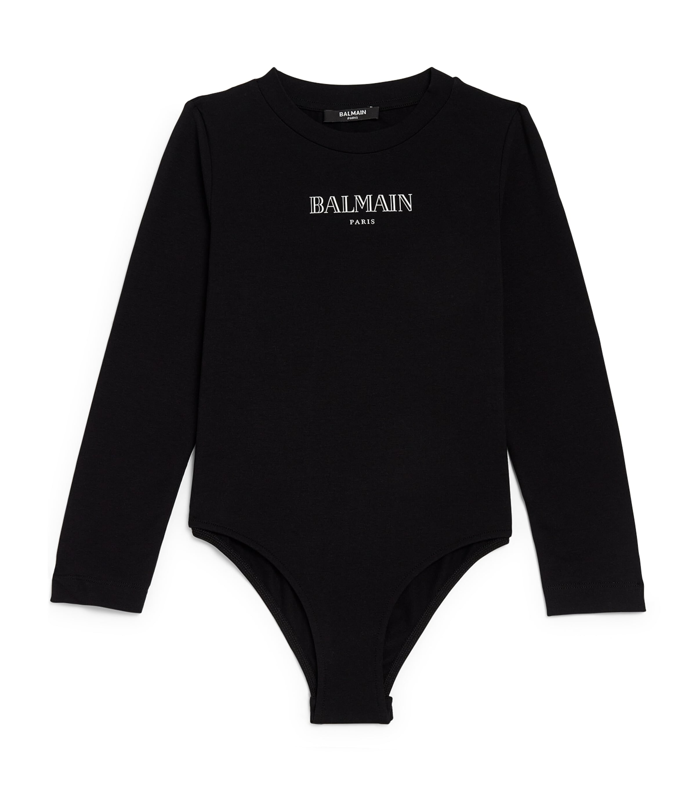 BALMAIN COTTON LOGO BODYSUIT 