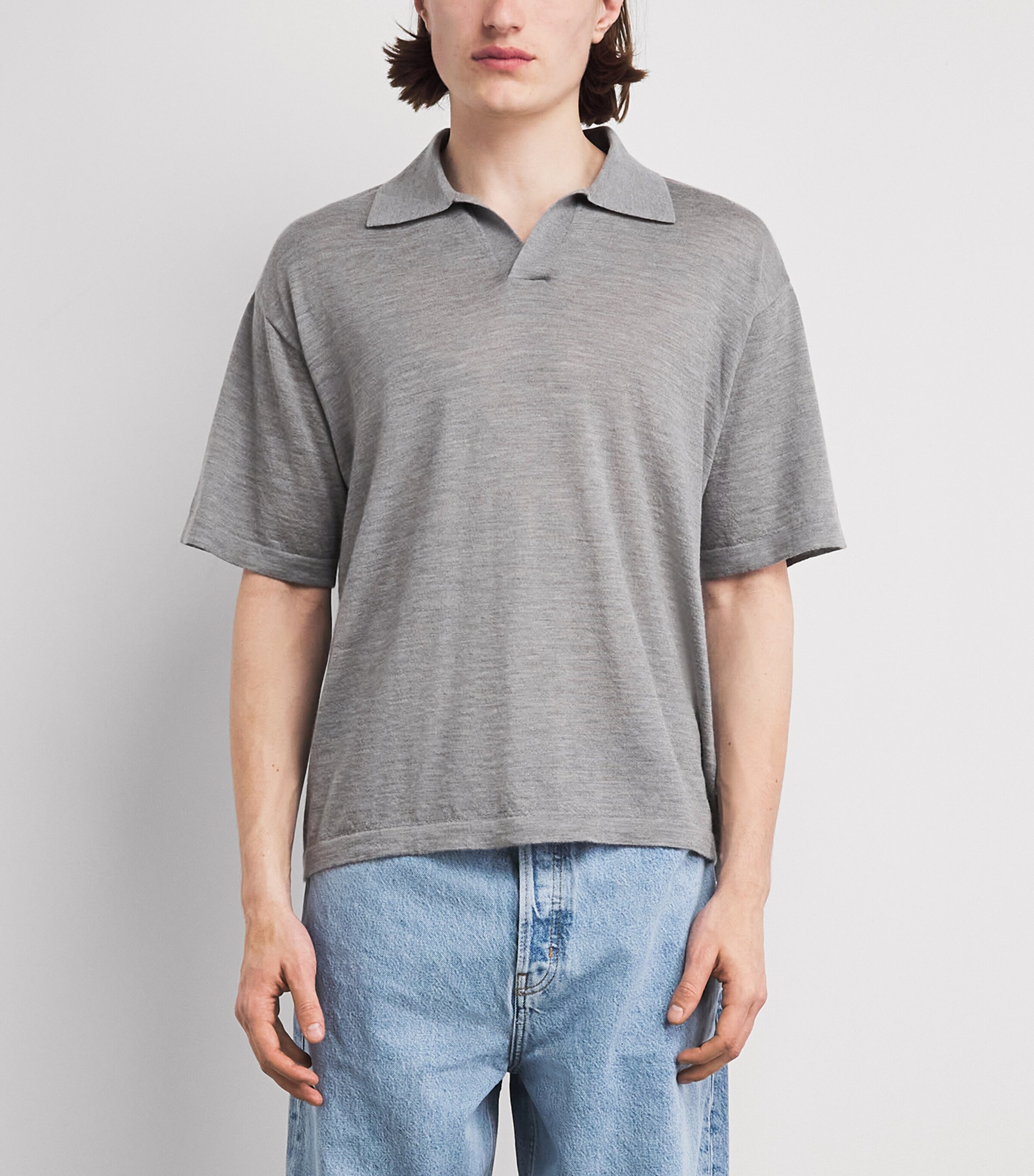 FRAME Mens Wool-Cashmere Superfine Polo Shirt Ltgm Image 4