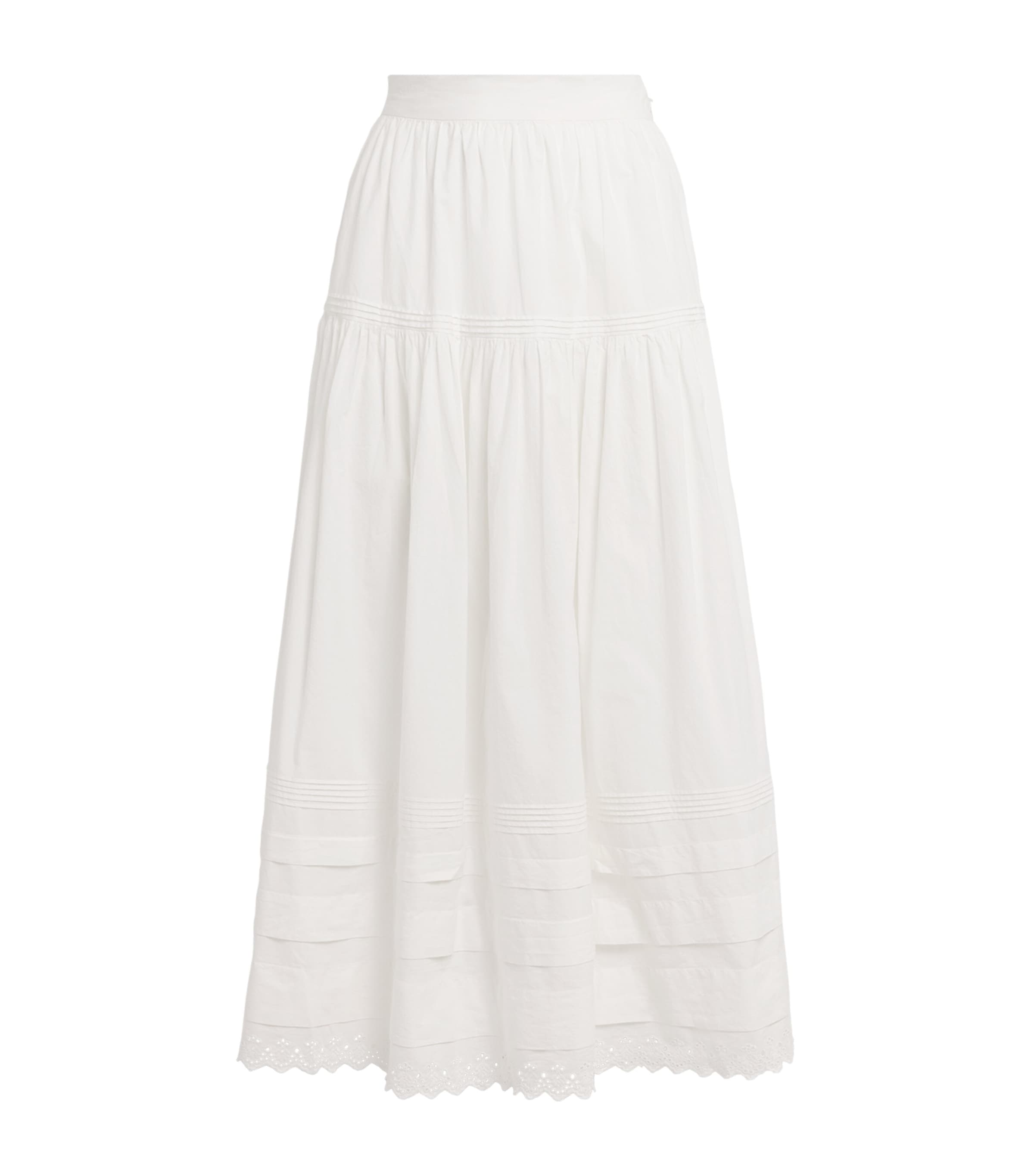 DÔEN Womens Organic Cotton Sebastiane Midi Skirt Powder Image 1