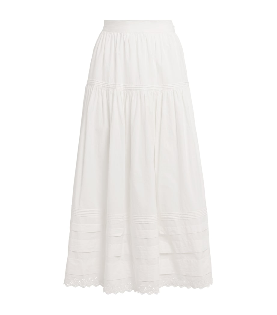 DÔEN Womens Organic Cotton Sebastiane Midi Skirt Powder Image 1