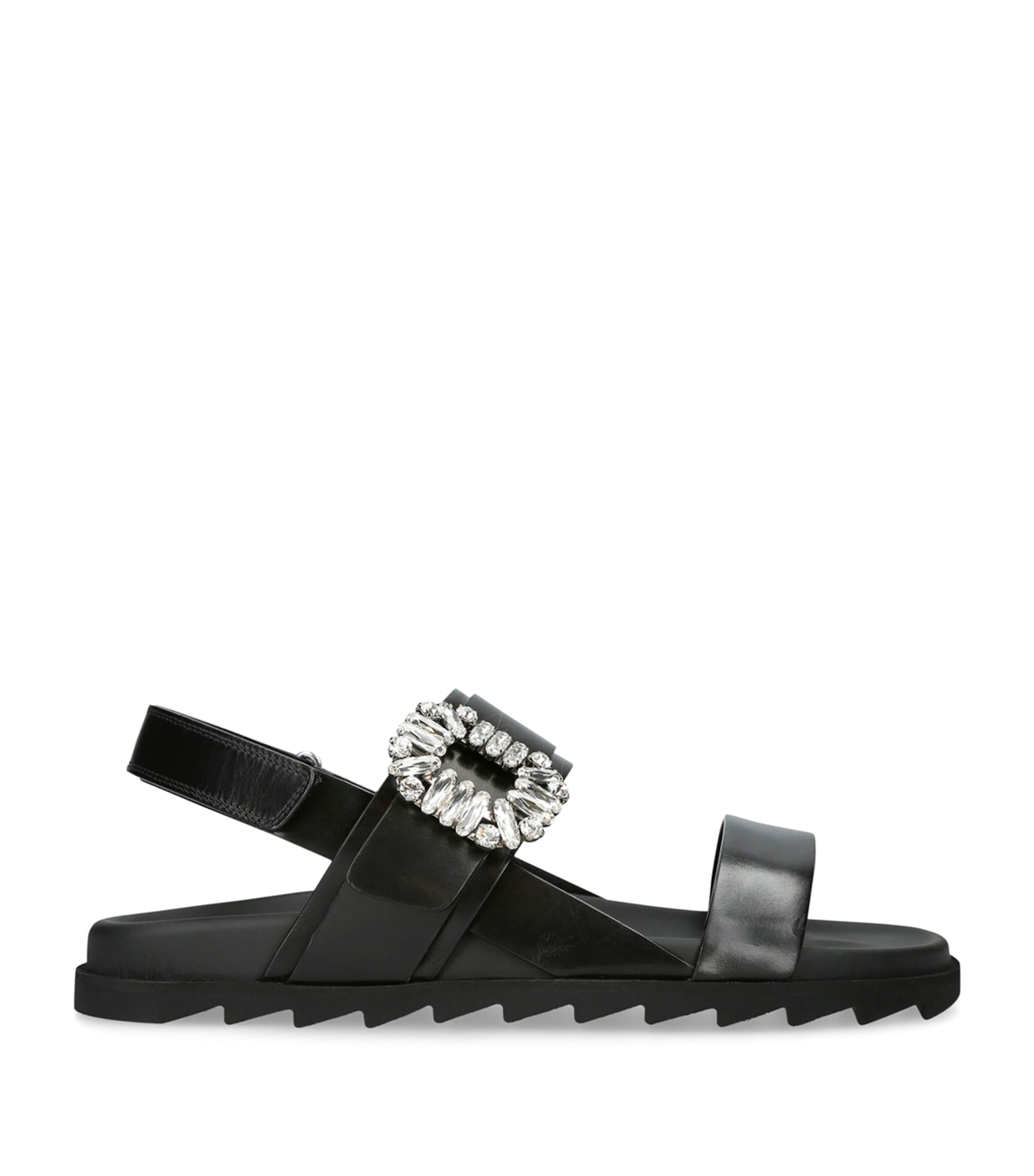 ROGER VIVIER SLIDY VIV STRASS SLINGBACK SANDALS