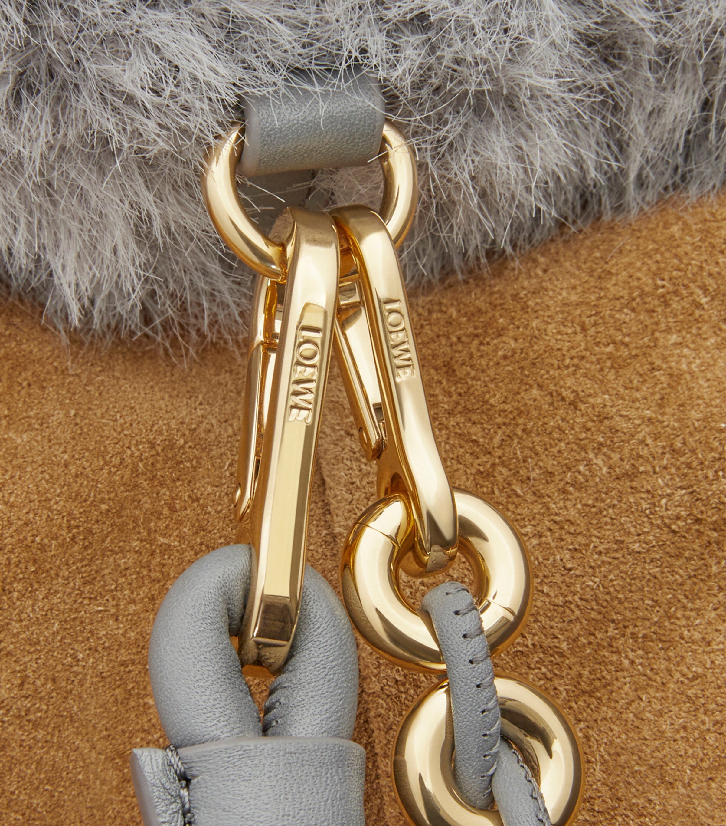 Medium Brushed Knit Flamenco Purse SILVER GREY Image 12