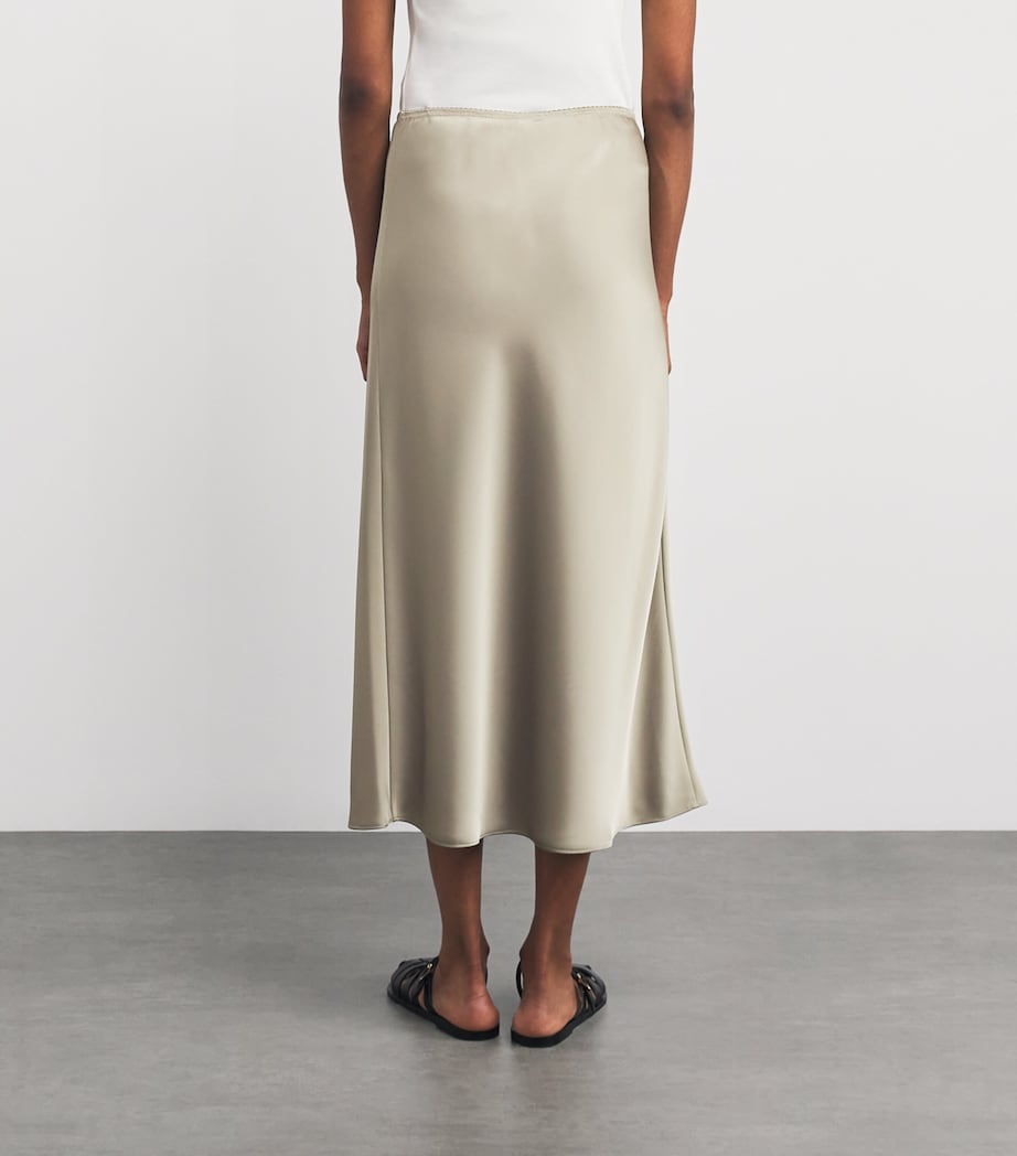 Satin Midi Skirt SAGE Image 4