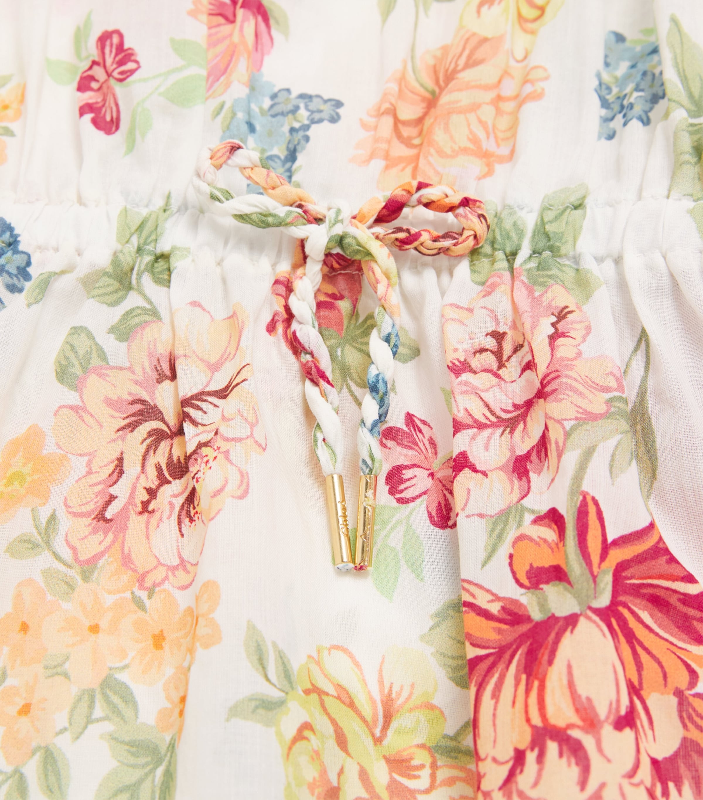 Chloé Kids Cotton Floral Mini Dress (4-14 Years) Pink Image 3