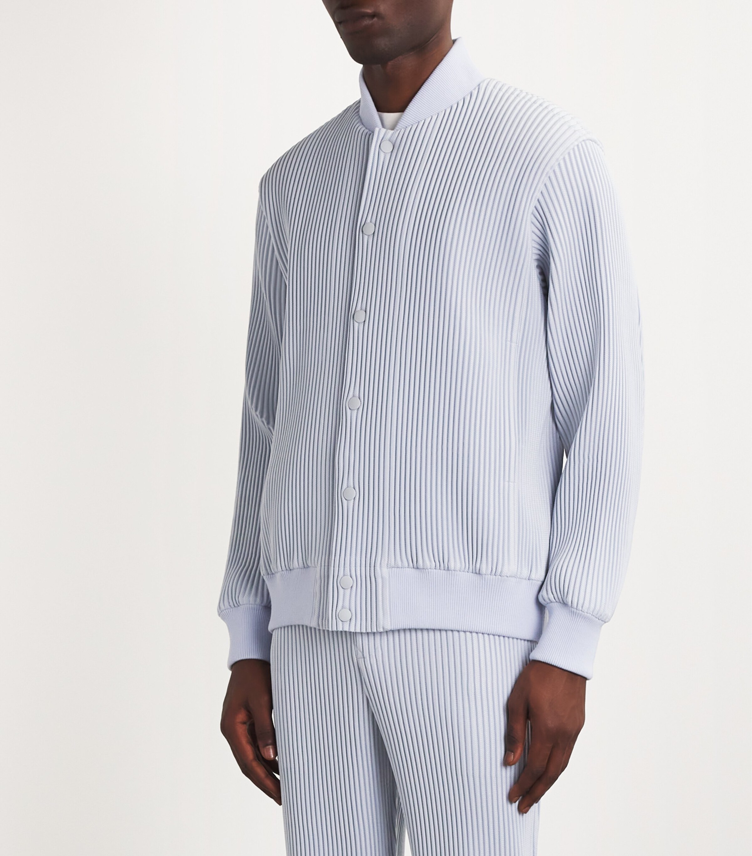 Homme Plissé Issey Miyake Blue Pleated Bomber Jacket | Harrods US