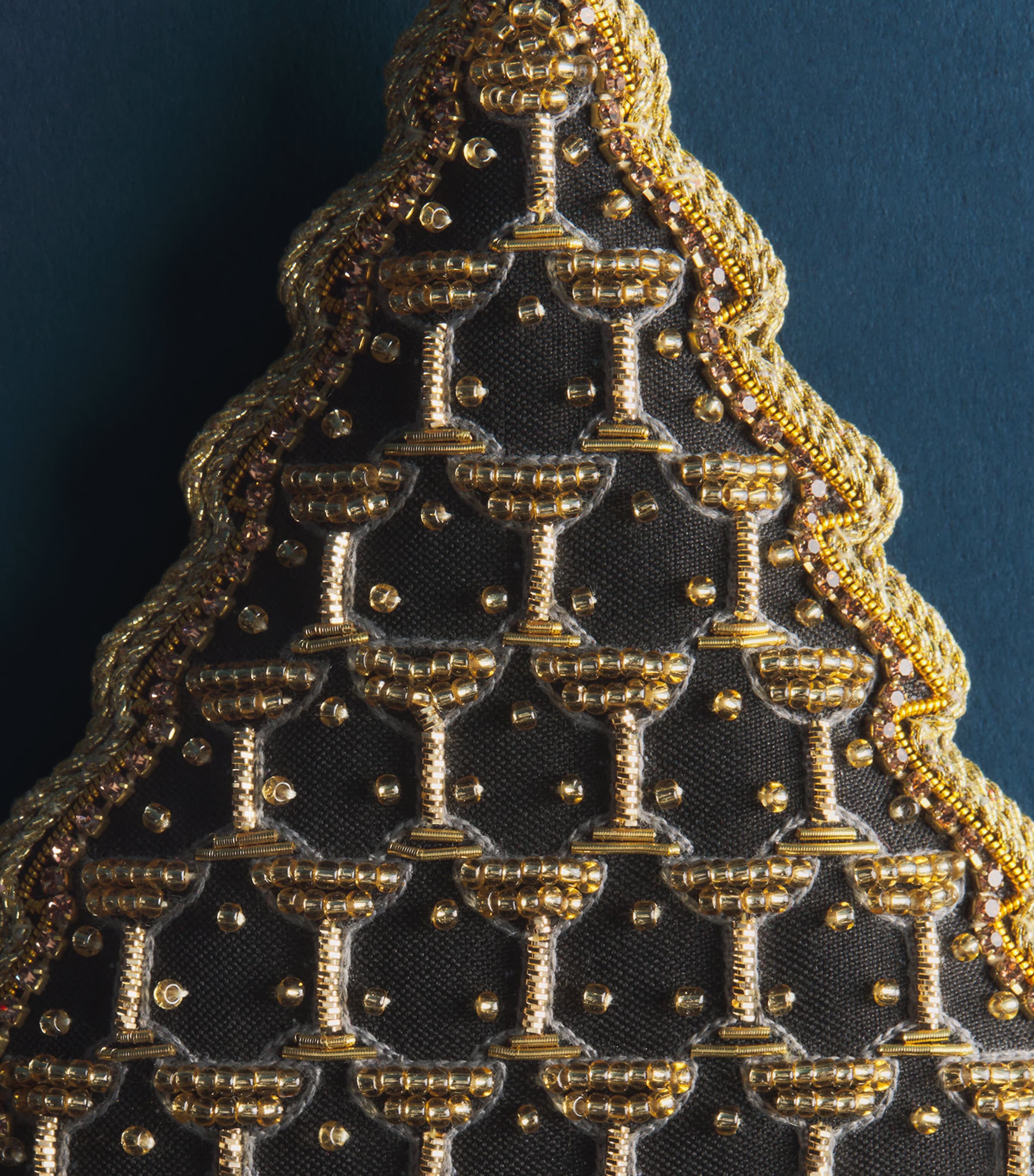 Tinker Tailor Beaded Champagne Tower Tree Decoration Black & Gold Image 2