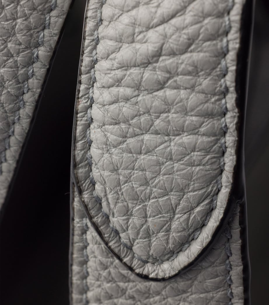 Prada Small Leather Tote Bag Grey Image 8
