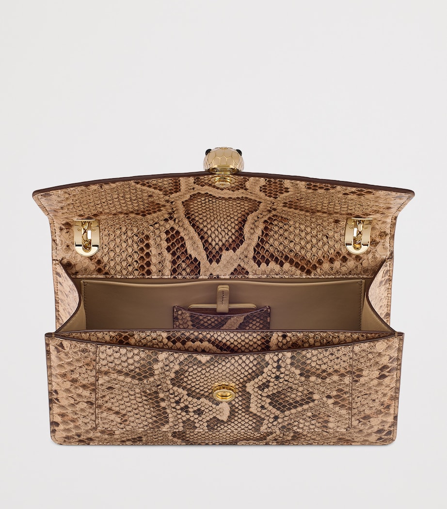 Python Leather Serpenti Forever Shoulder Bag BEIGE Image 3