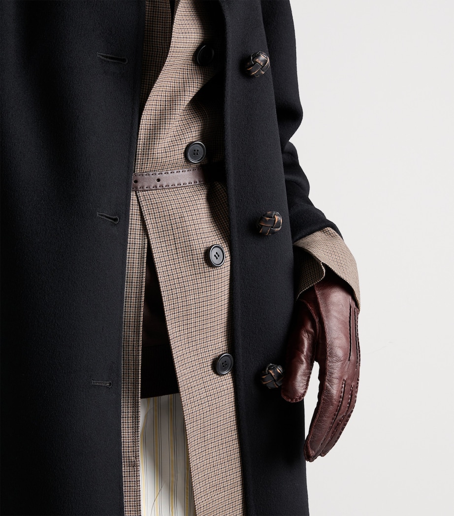 Prada Womens Wool-Cashmere Single-Breasted Coat Black Image 4