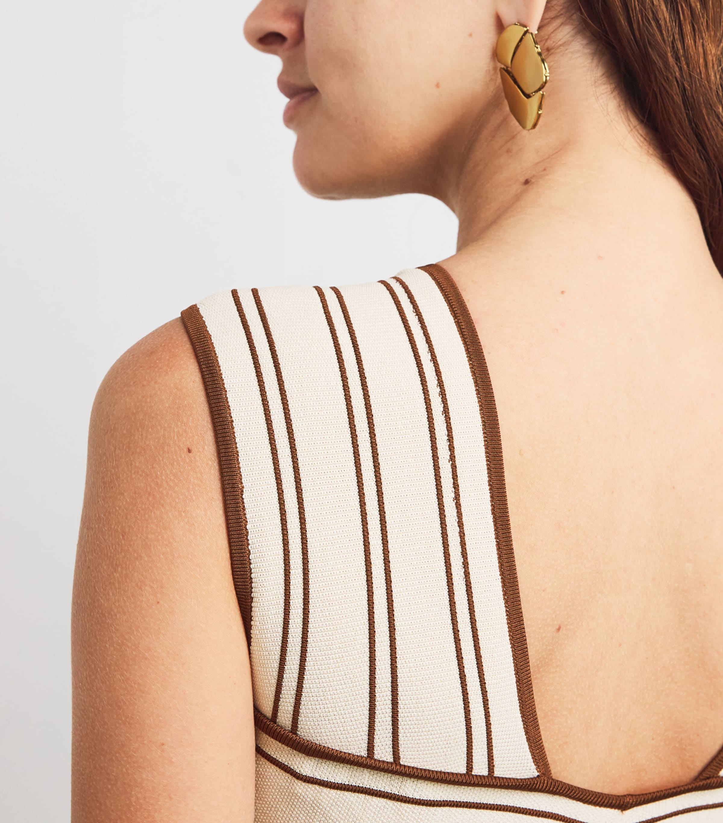 Halterneck Hypnotic Midi Dress CREAM/TAN Image 6