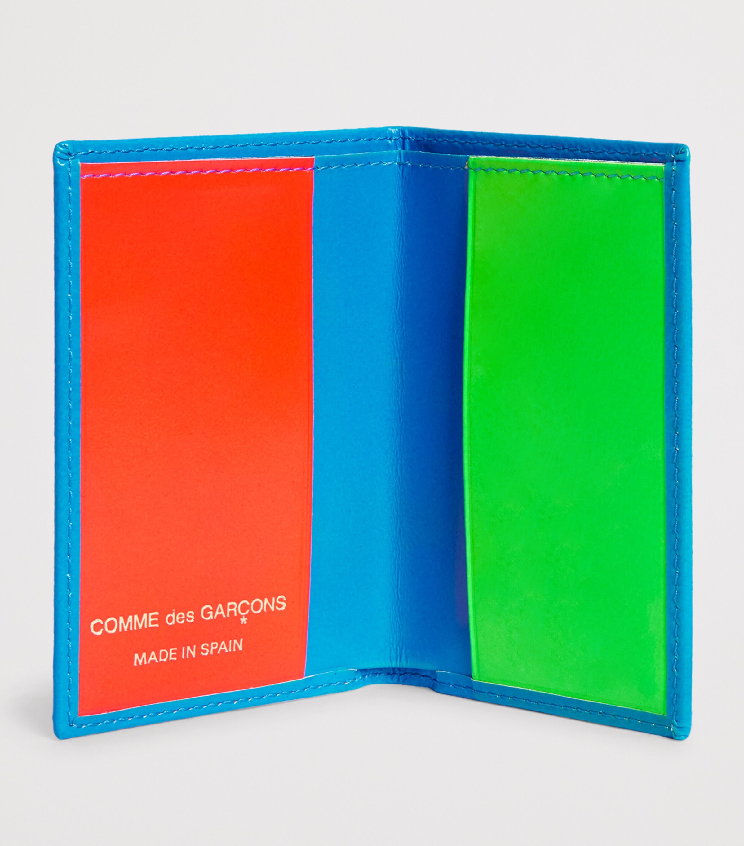 Comme Des Garçons Wallet Leather Super Fluo Cardholder Blue Image 2