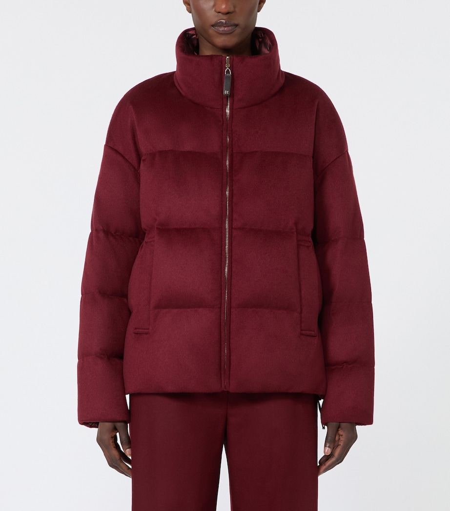 Max Mara Womens Cashmere Reversible Puffer Jacket Bordeaux Image 3