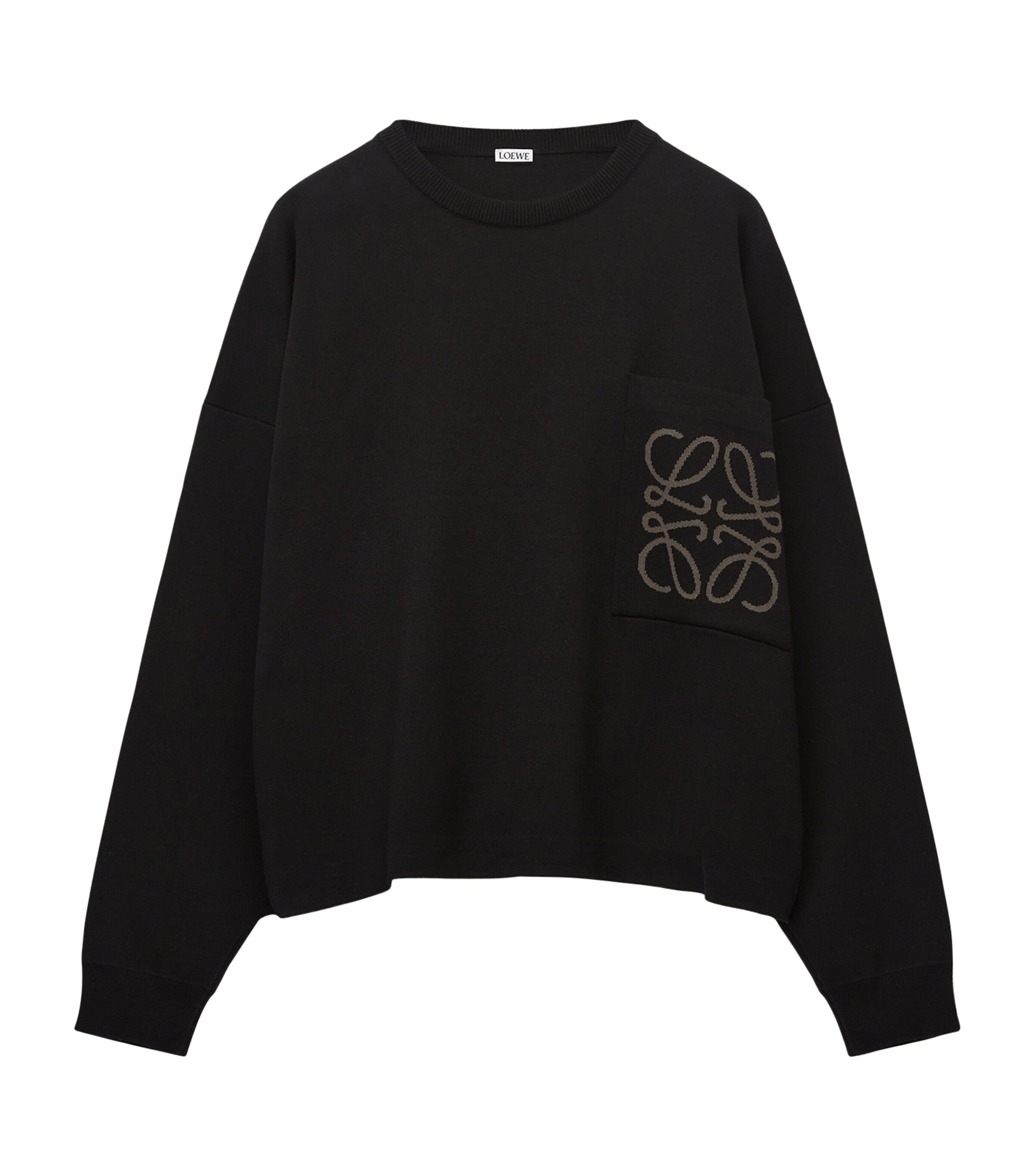 LOEWE Mens Anagram Pocket Sweater Black Image 1