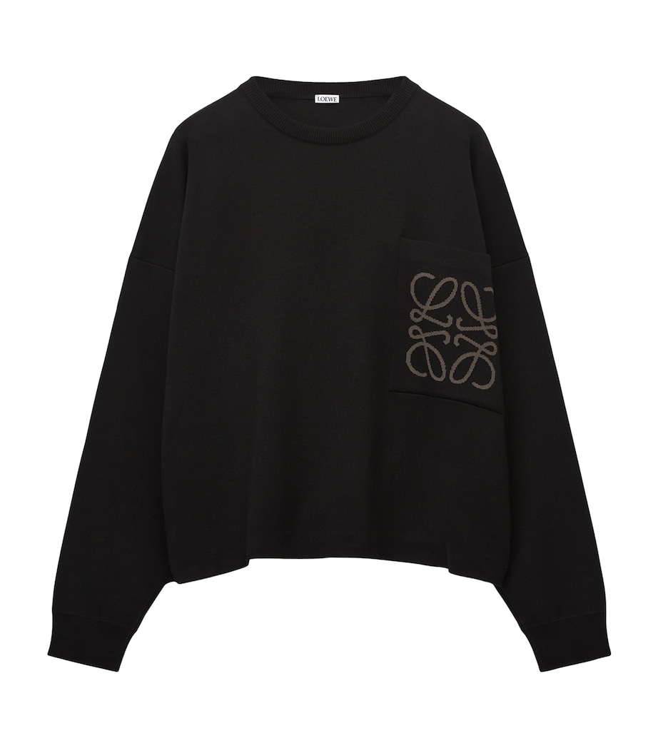 Anagram Pocket Sweater BLACK Image 1