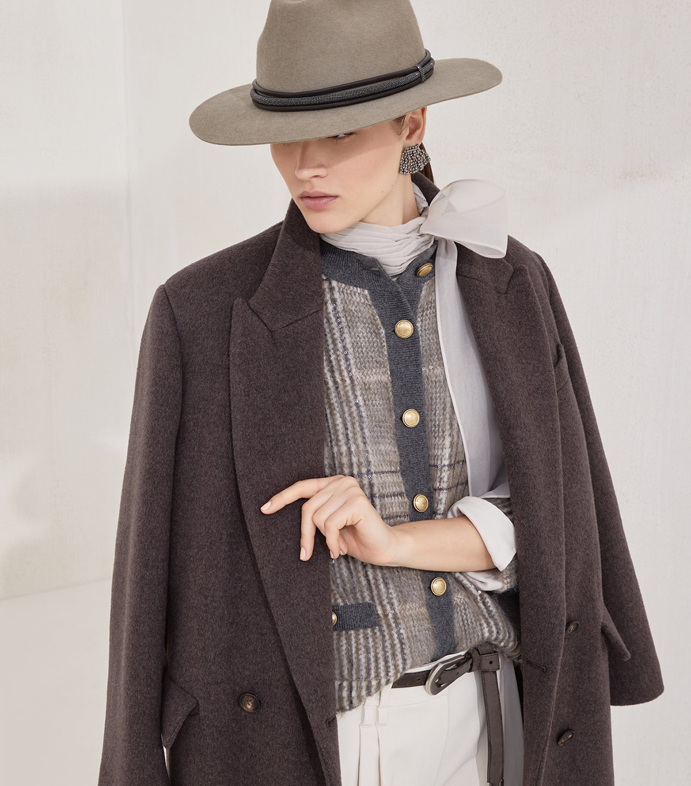 Virgin Wool-Cashmere Belted Trench Coat C017 Image 5