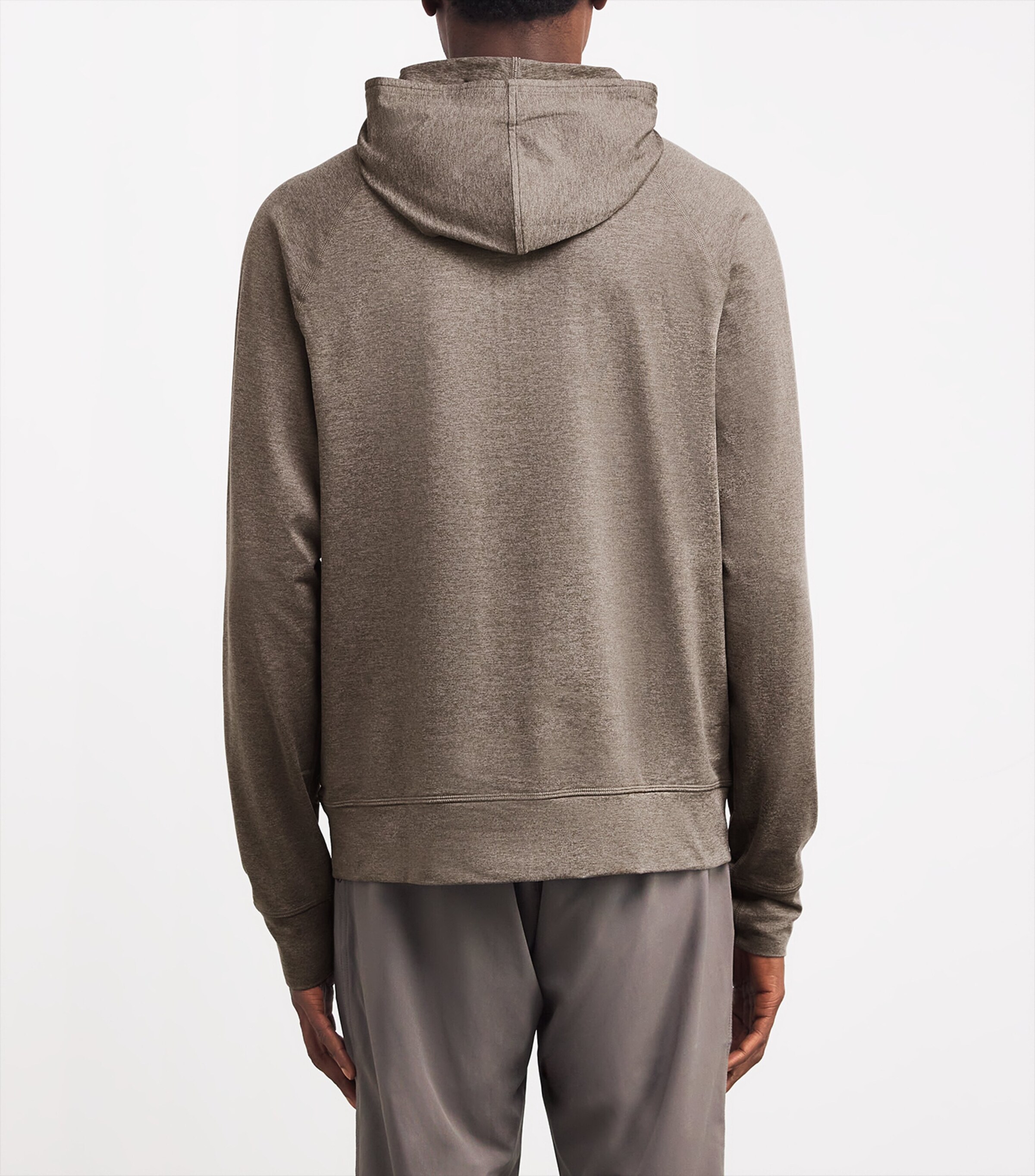 VUORI Mens DreamKnit Ponto Performance Hoodie Warm Grey Heather Image 4