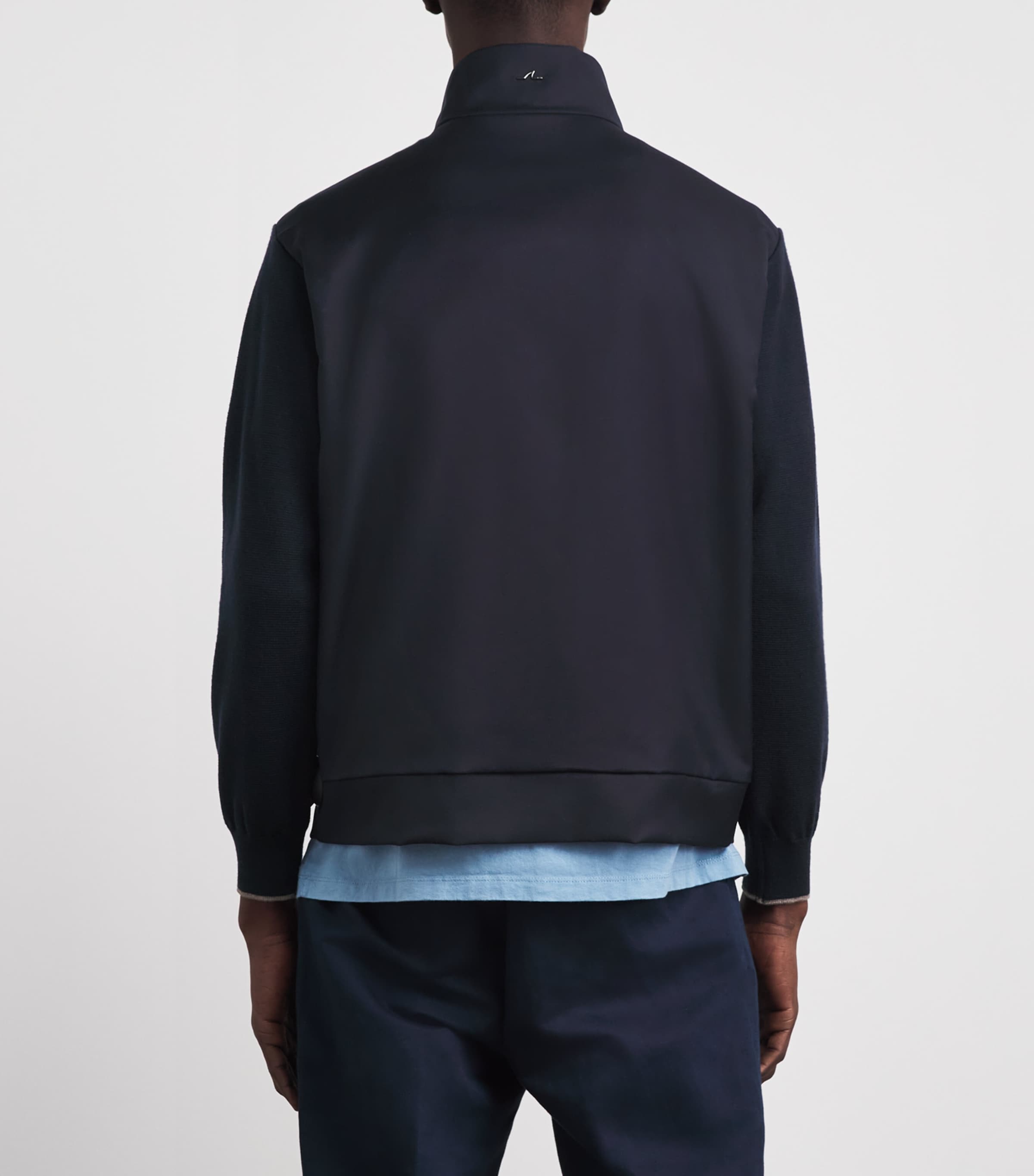 Paul & Shark Mens Wool Bomber Jacket Blue Image 5