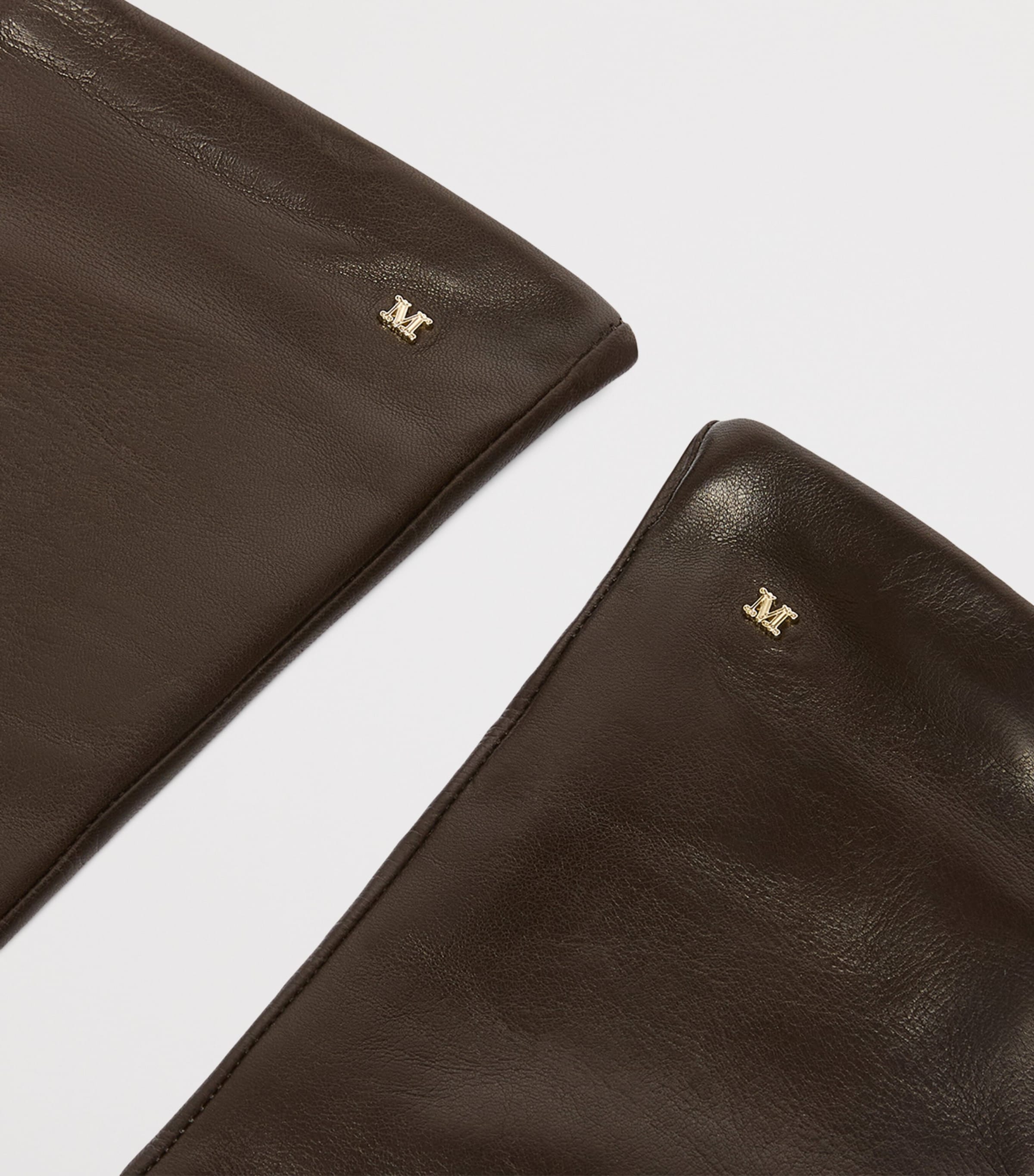 Max Mara Lambskin Long Gloves Dark Brown Image 4