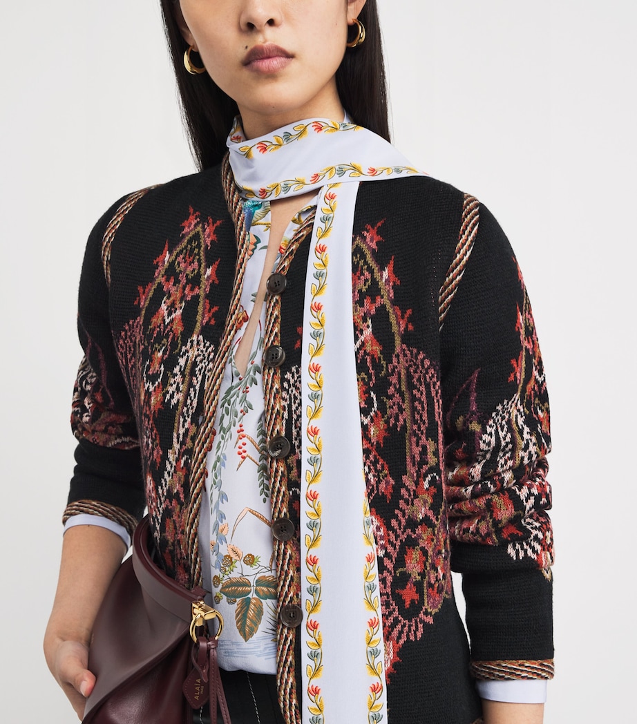 Wool-Blend Jacquard Cardigan S9814 Image 6