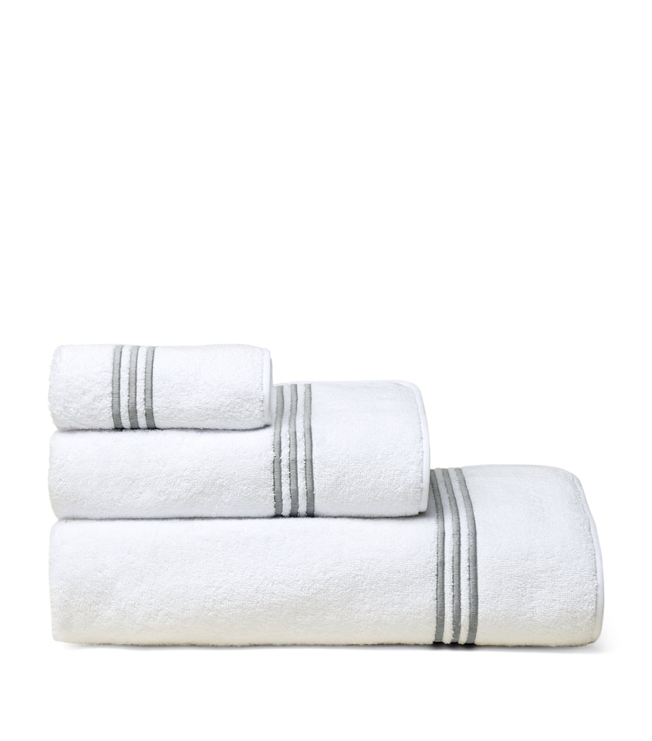 Tre Righe Face Cloth (30cm x 30cm) WHT/CHARCOAL Image 2