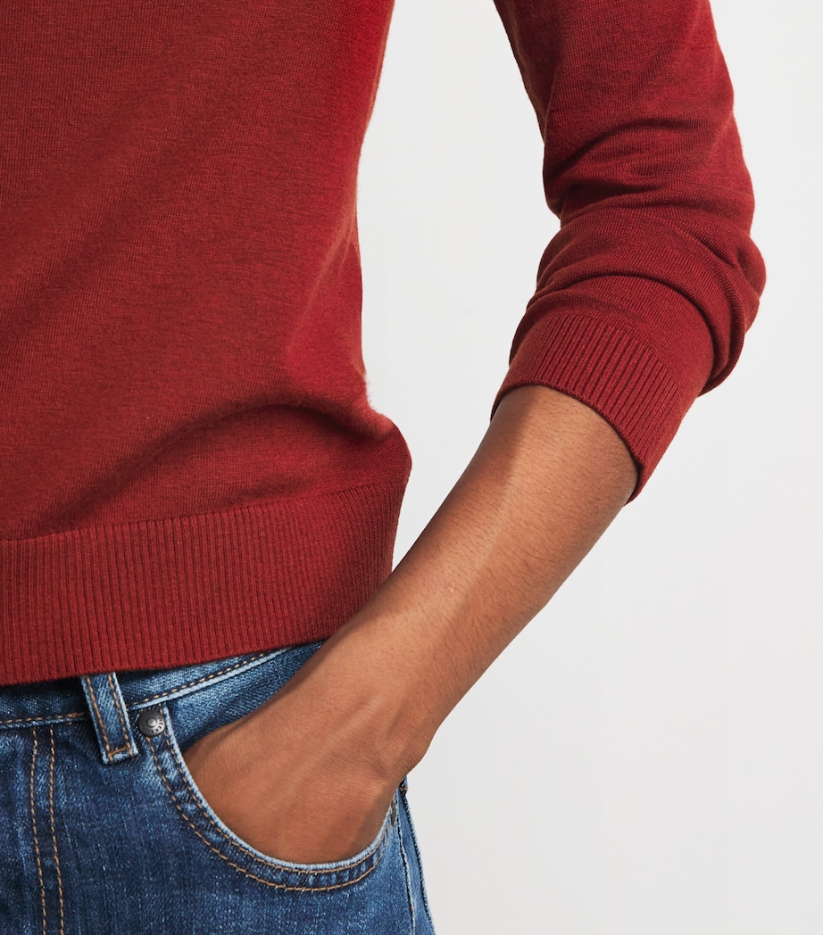 Knit Crew-Neck Sweater BERRY RED Image 6