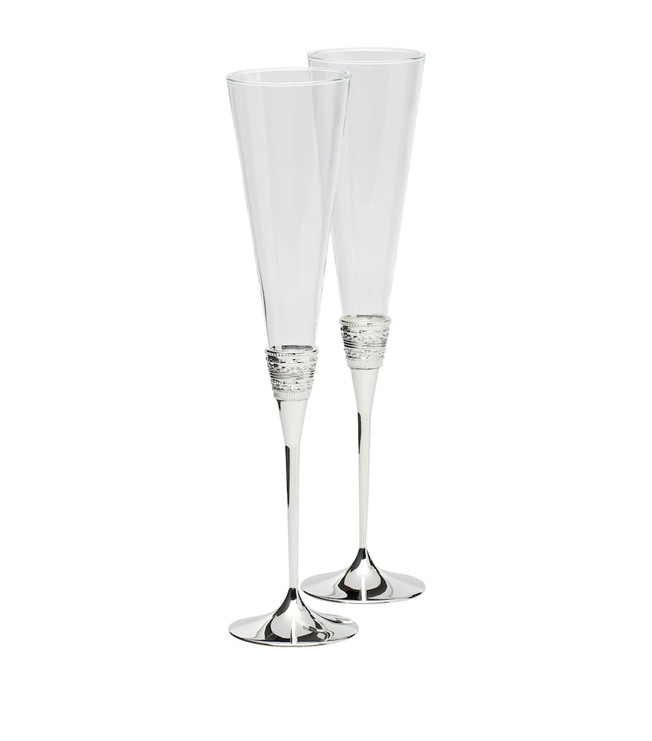 x Vera Wang Set of 2 With Love Toasting Flutes (320ml) SILVER Image 1