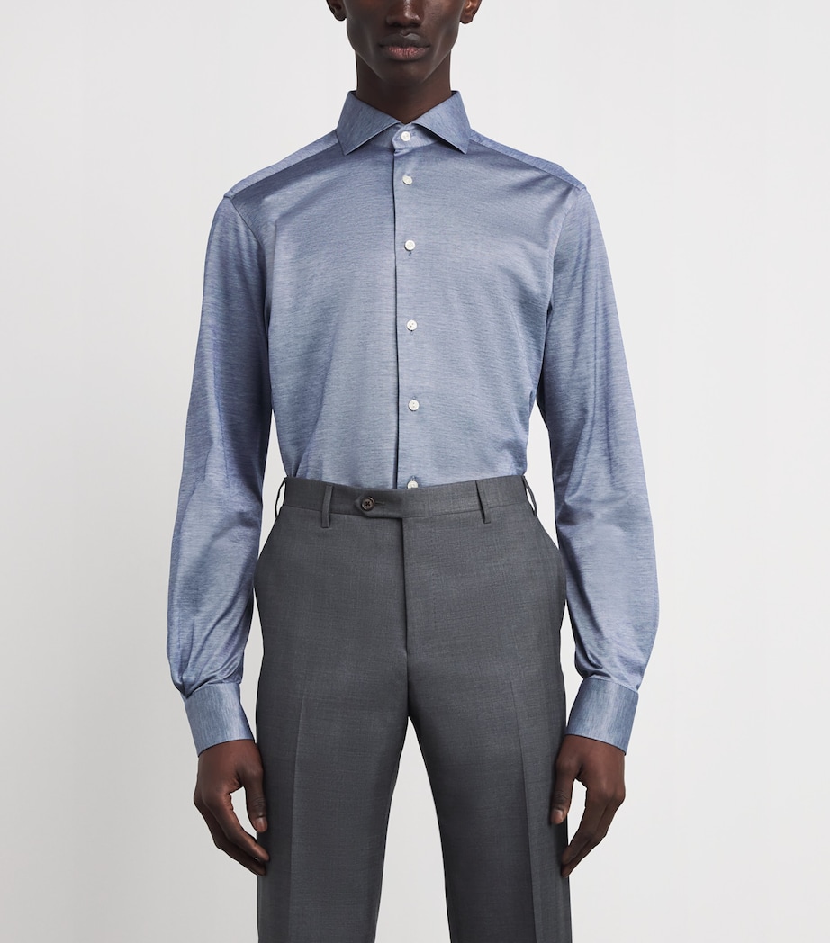 Cotton Filo di Scozia Shirt 26 DARK BLUE Image 3