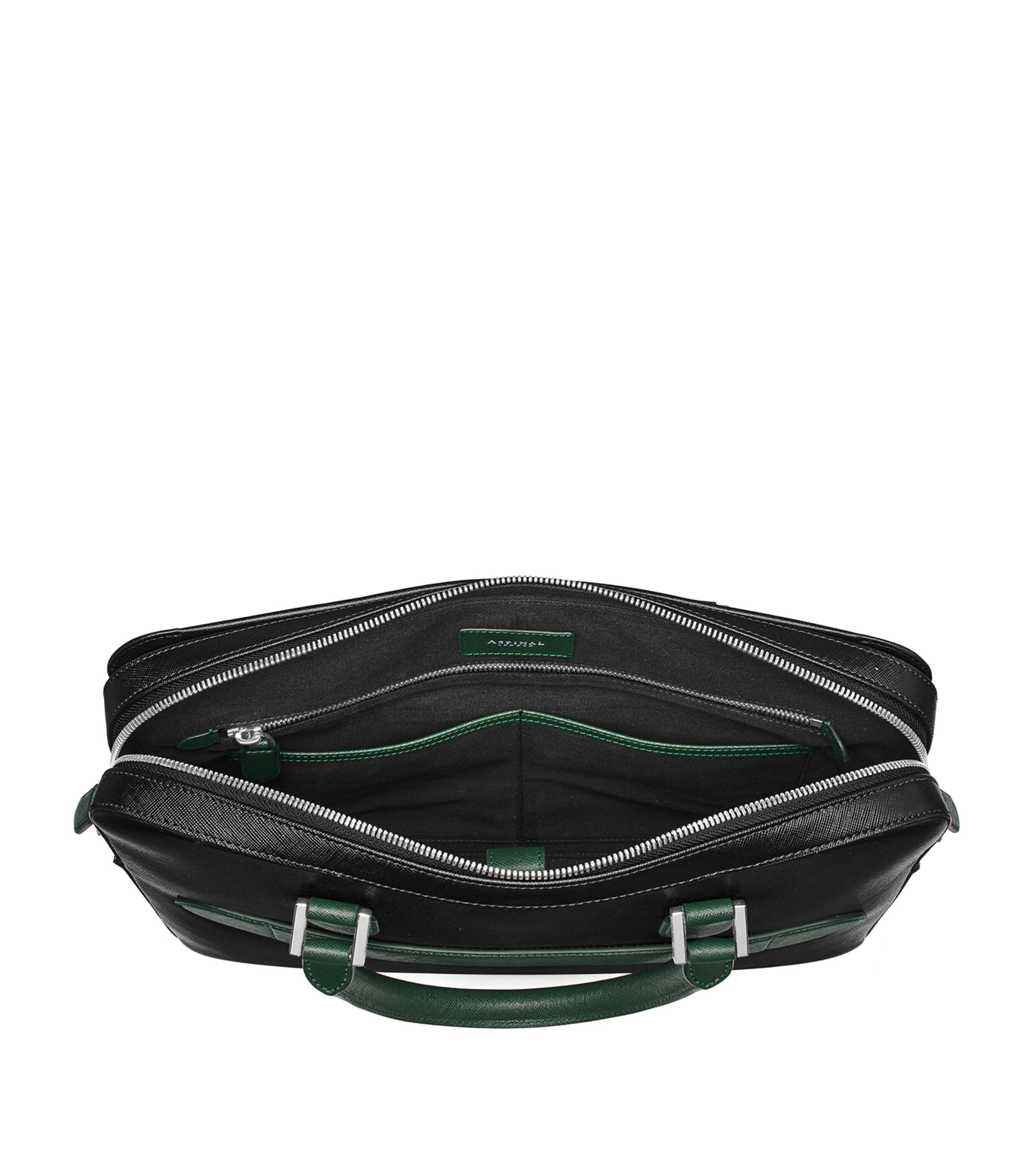 Slim Leather Shield Briefcase BLACK Image 5