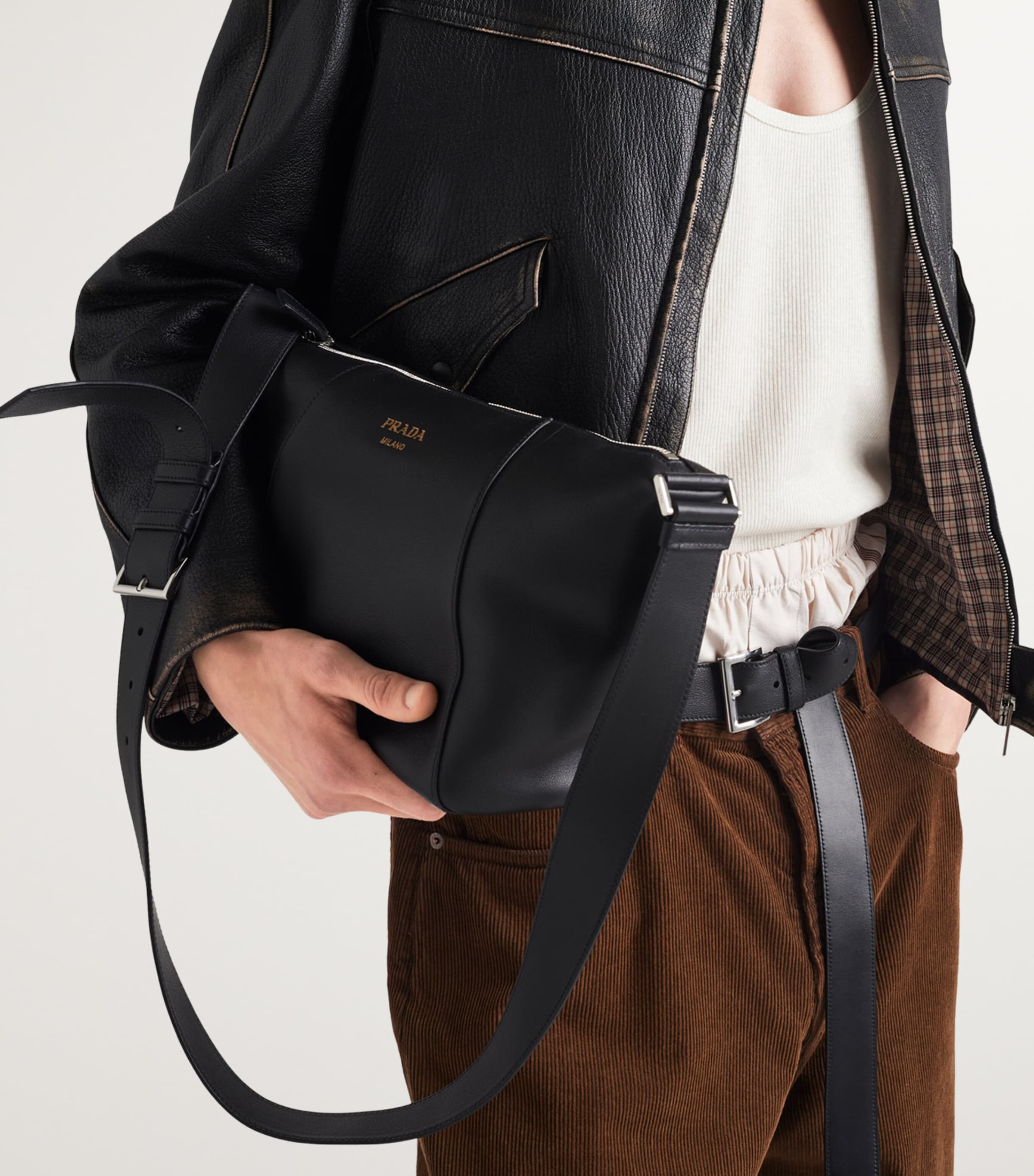 Corduroy Wide-Leg Trousers F098L Image 3