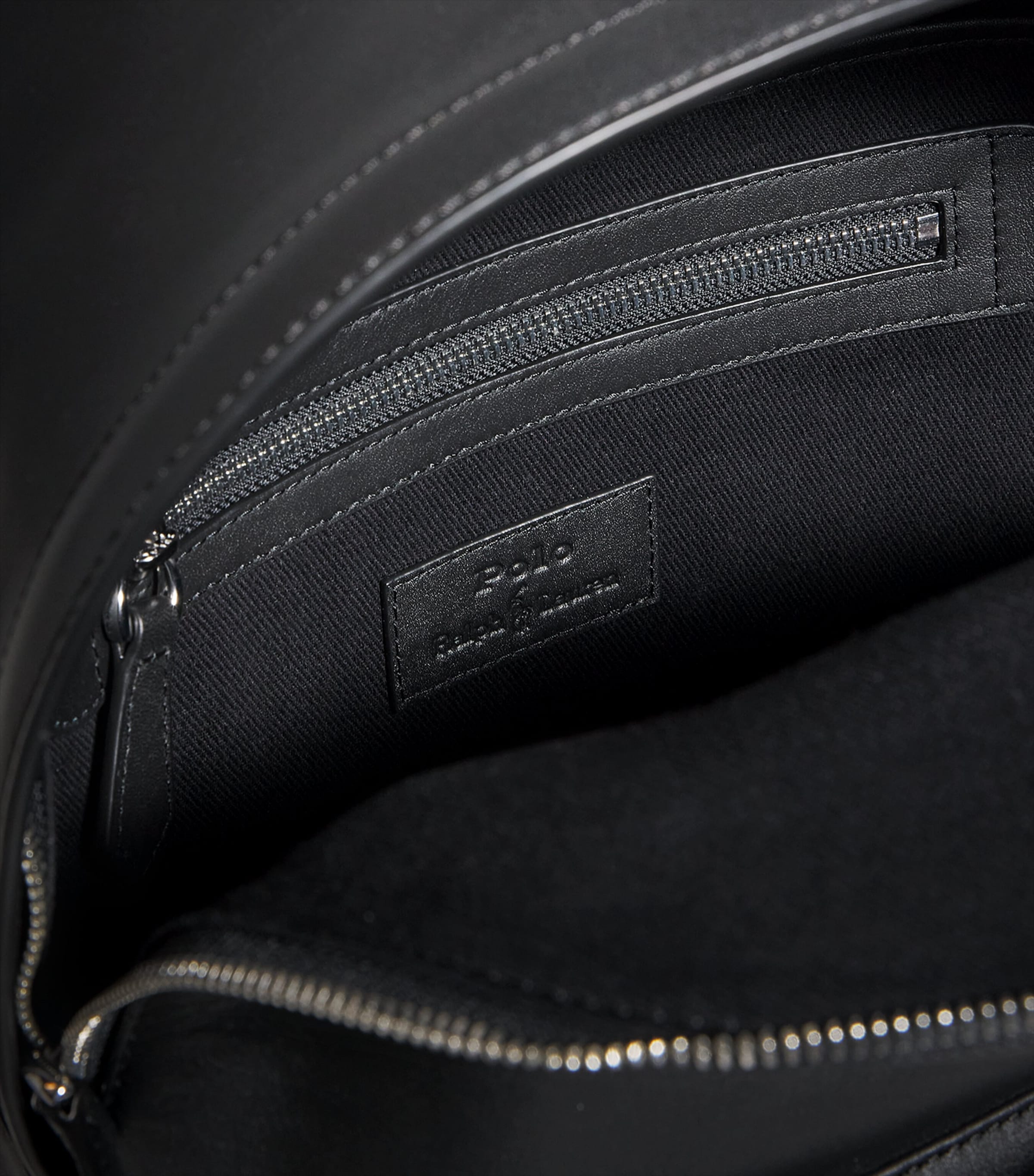 Polo Ralph Lauren Leather Logo Backpack Black Image 4