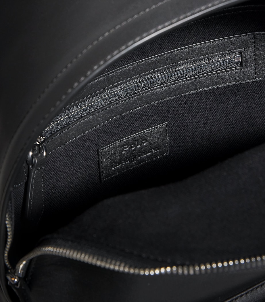 Polo Ralph Lauren Leather Logo Backpack Black Image 4