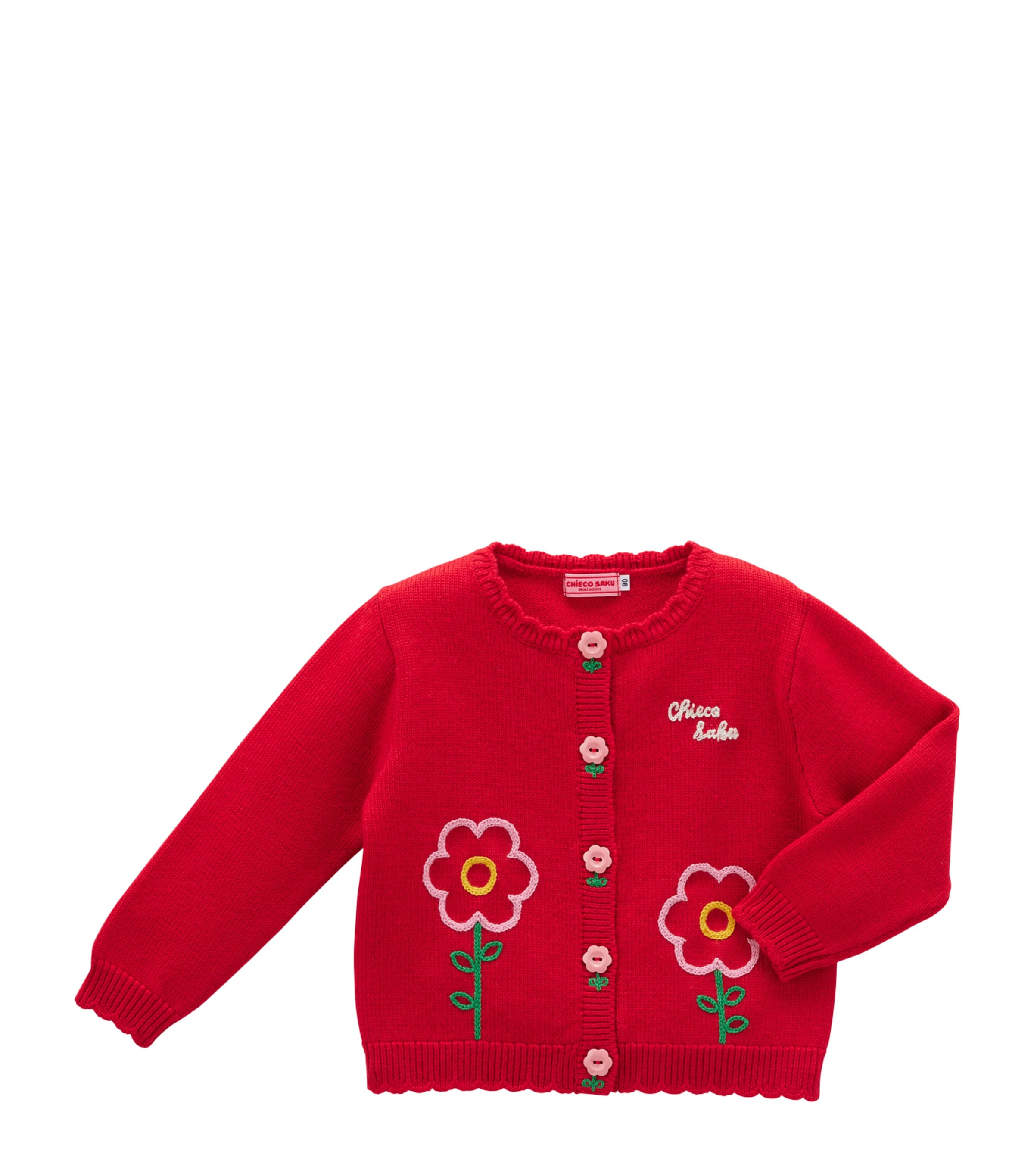 Miki House Wool Cardigan In Red