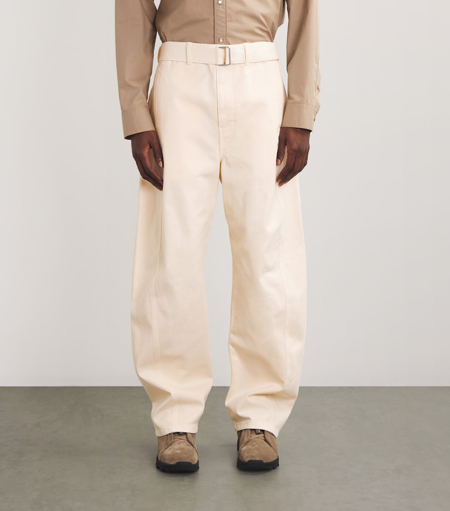 Belted Twisted Jeans WH004/SNOWY OFF WHTE Image 3