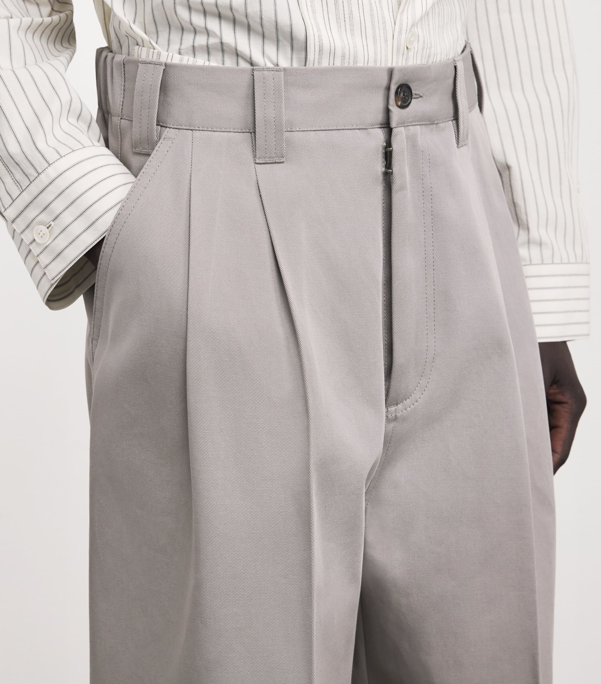 Cotton Gabardine Pleated Trousers 816 Image 6