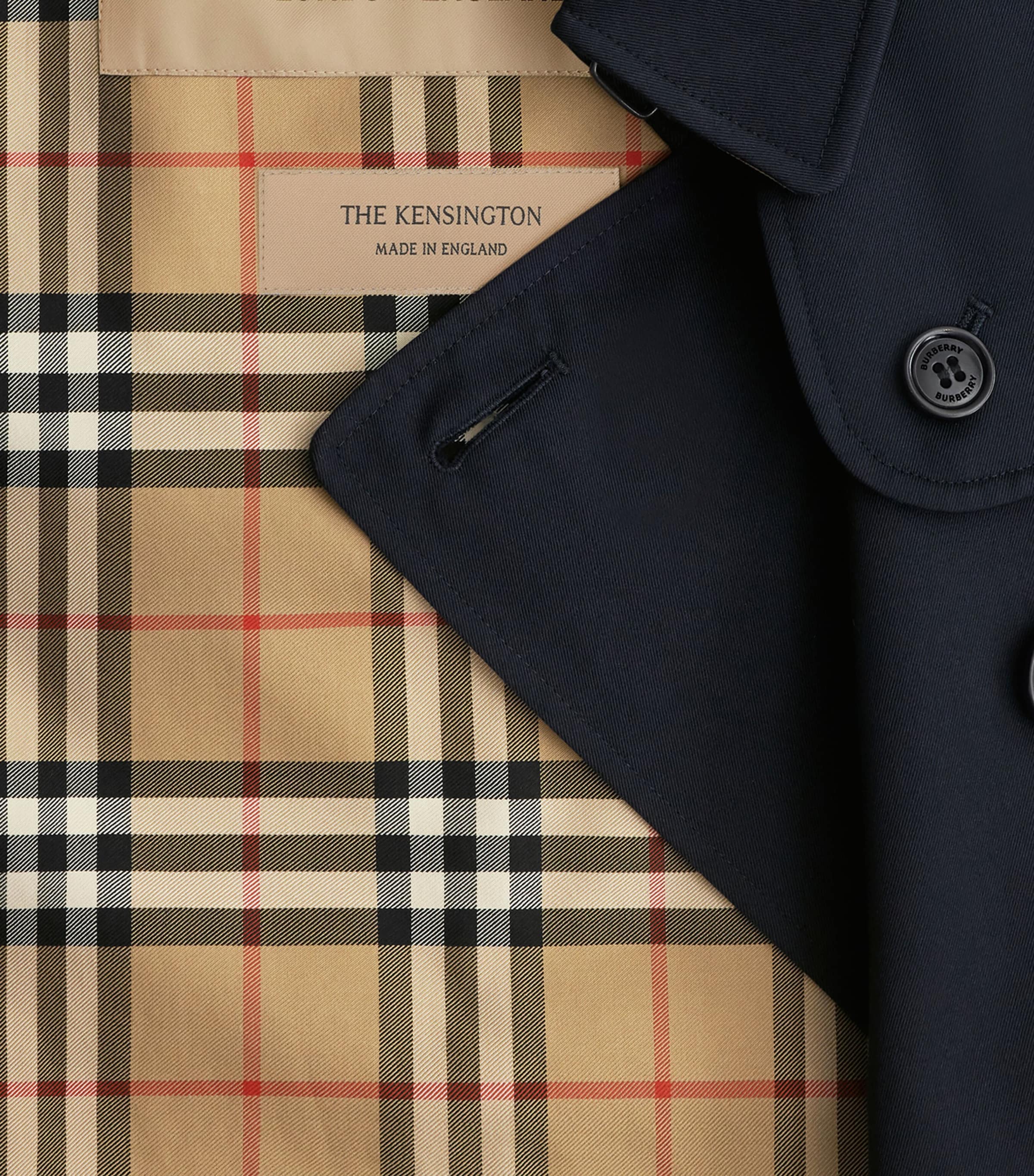 Burberry Navy Gabardine Kensington Heritage Trench Coat | Harrods UK