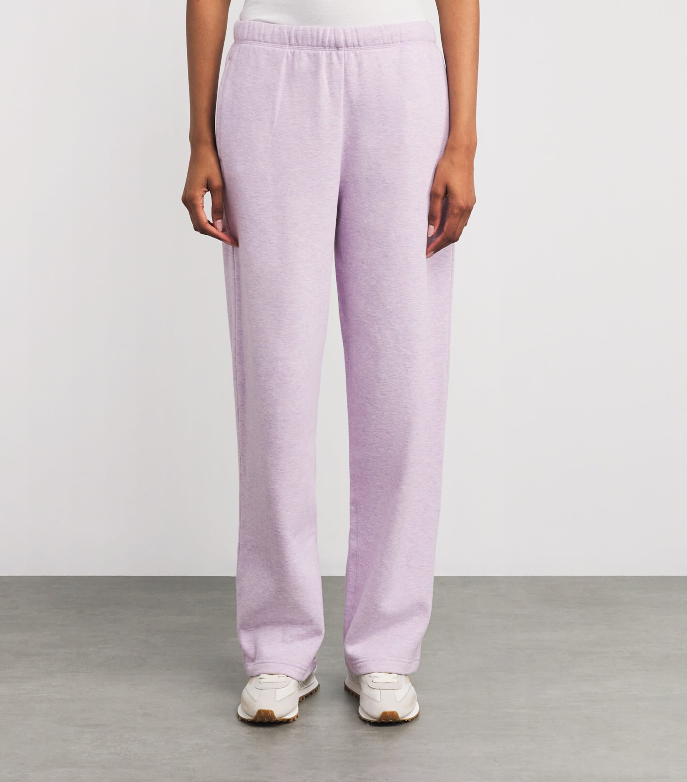 Cotton-Blend Fleece Straight Sweatpants PURPLE HEATHER Image 3