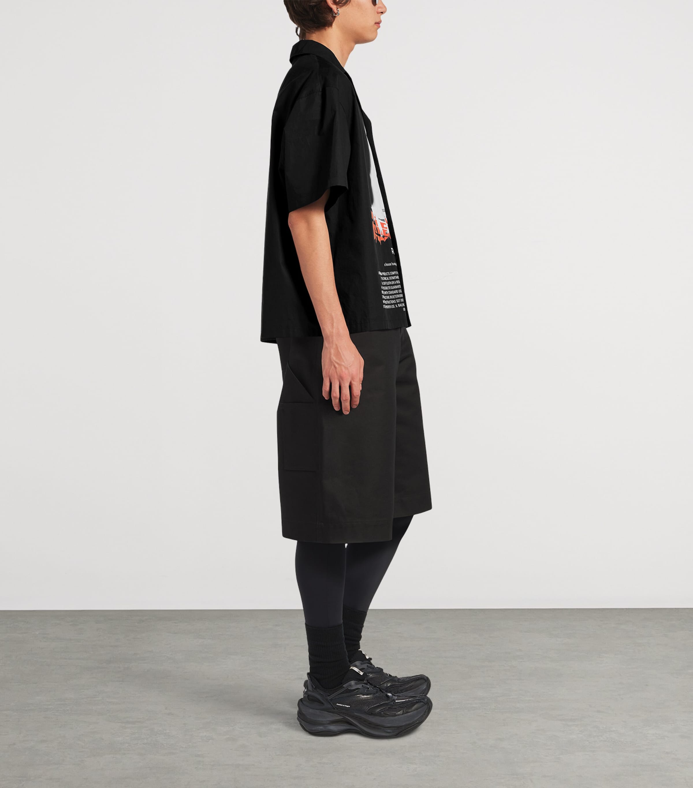 Balenciaga Mens Graphic Print Bowling Shirt Image 4