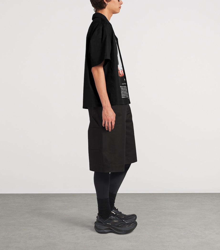 Balenciaga Mens Graphic Print Bowling Shirt Image 4